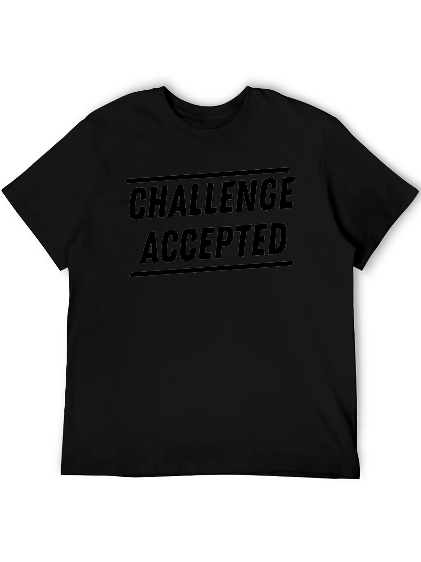 Challenge Accepted Black Graphic T-Shirt