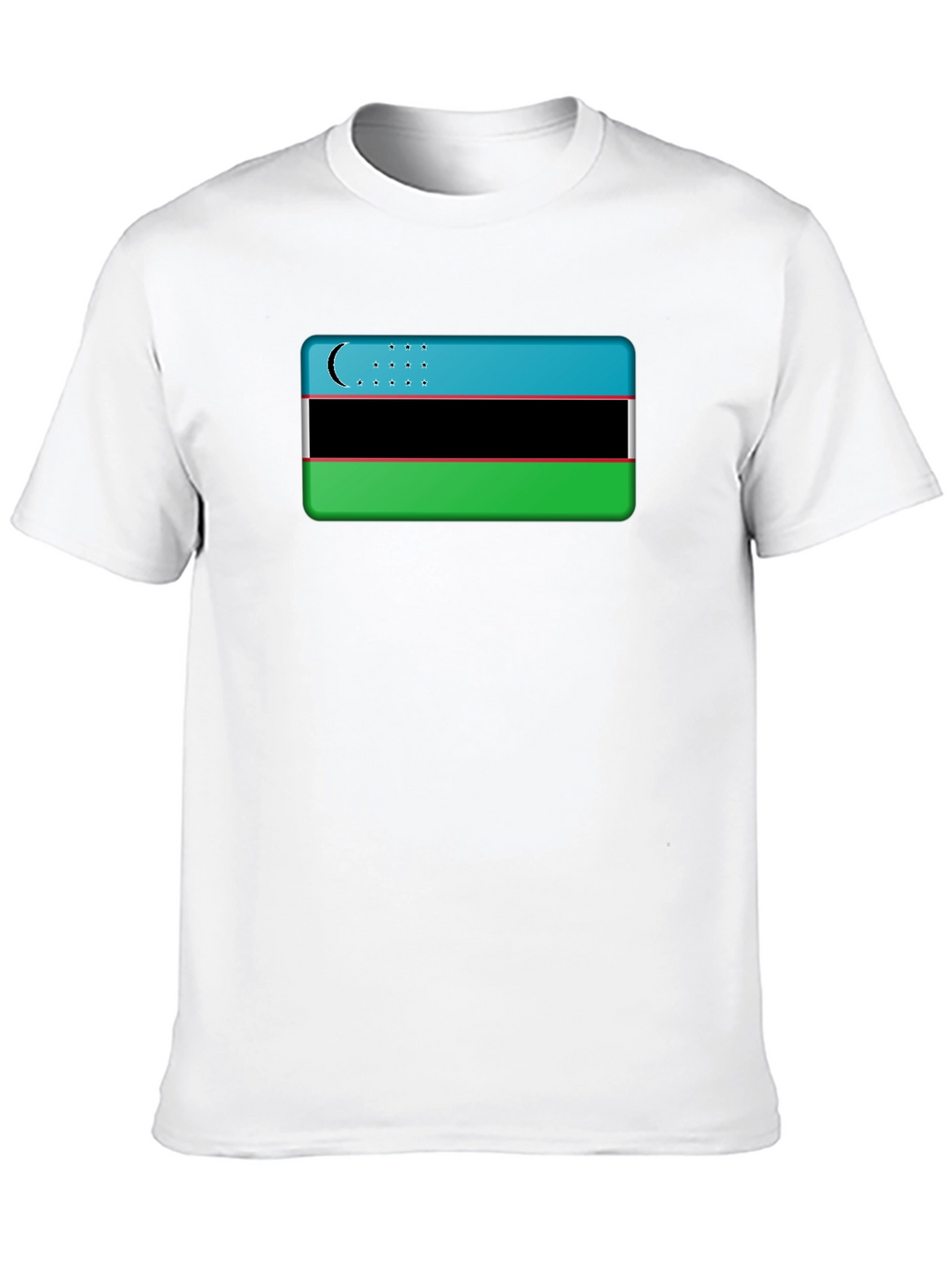 Uzbekistan Flag Graphic Tee - Black