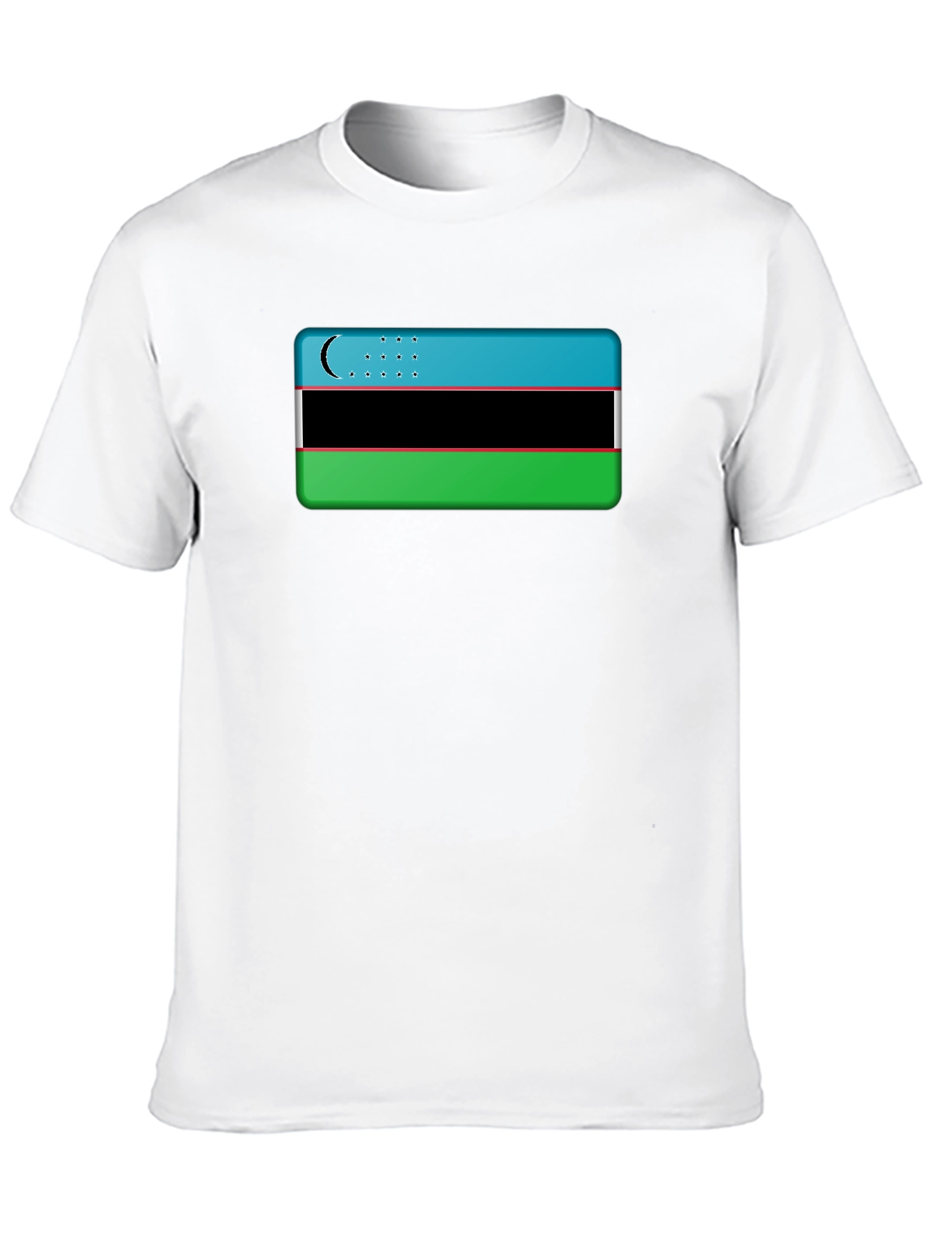 Uzbekistan Flag Graphic Tee - Black