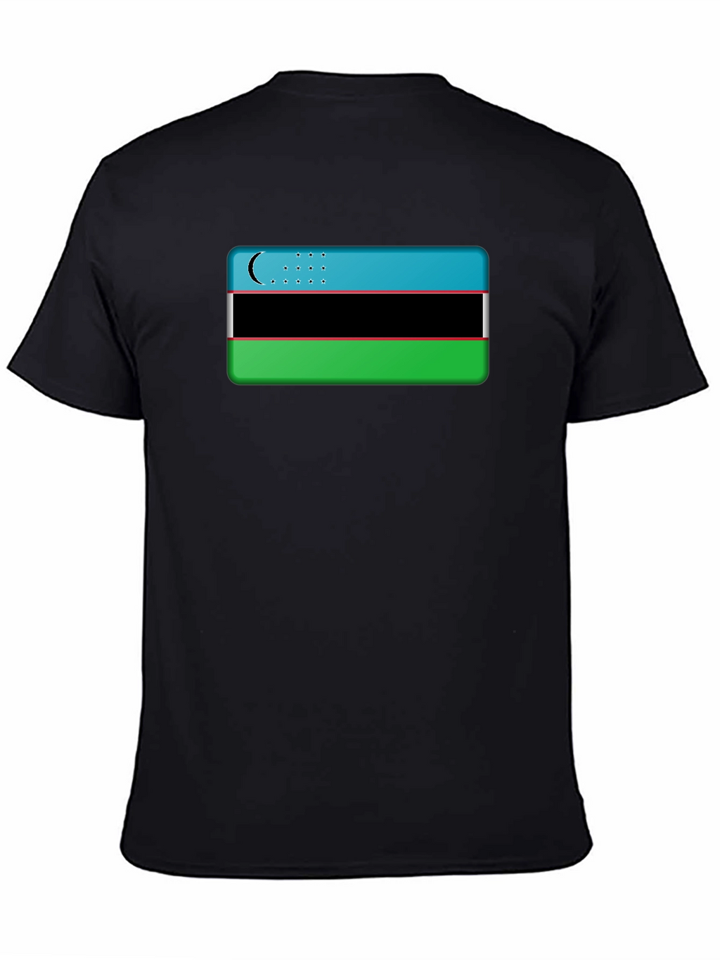 Uzbekistan Flag Graphic Tee - Black