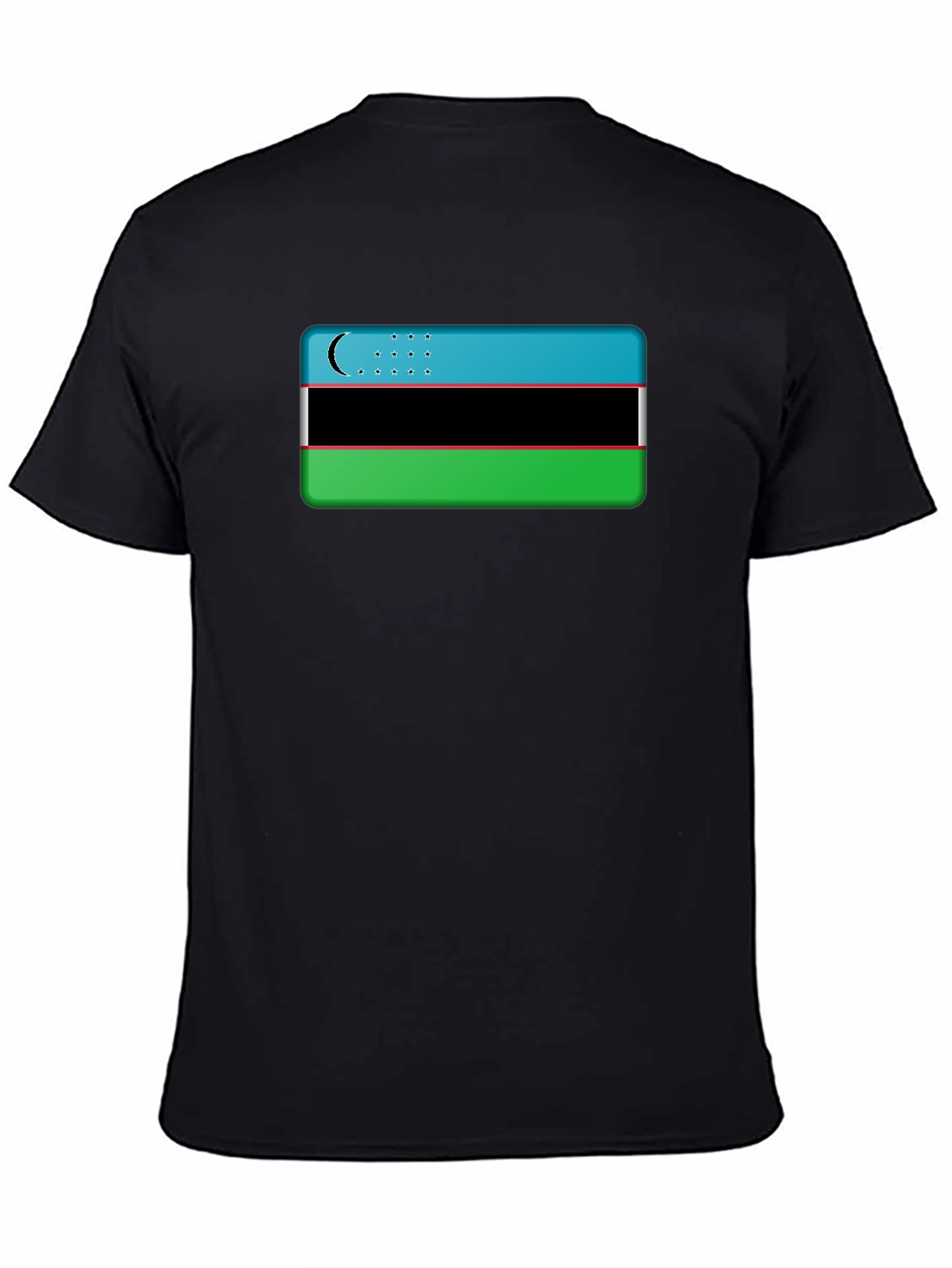 Uzbekistan Flag Graphic Tee - Black