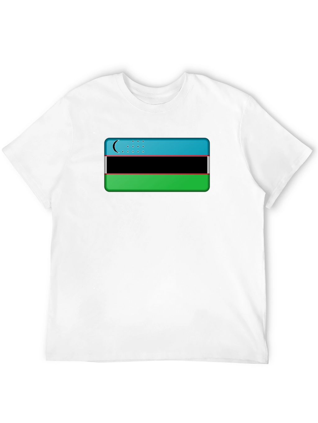 Uzbekistan Flag Graphic Tee - Black