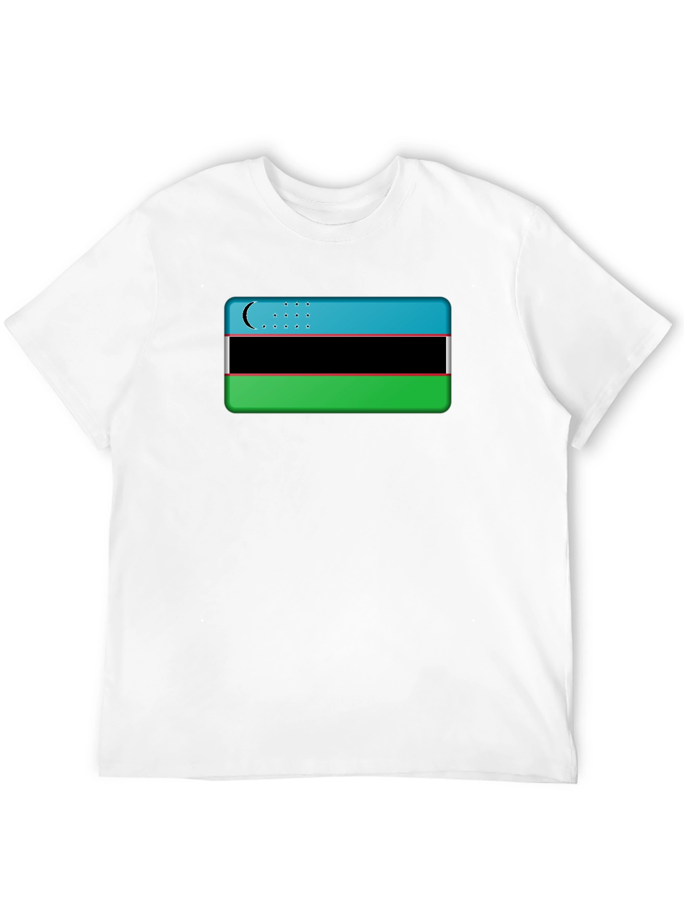 Uzbekistan Flag Graphic Tee - Black