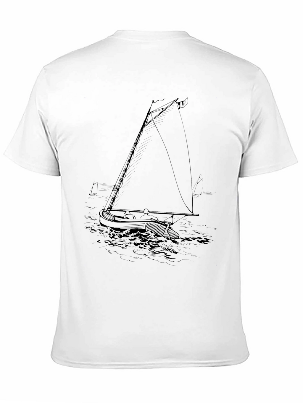 Nautical Sailboat Graphic Tee - Black