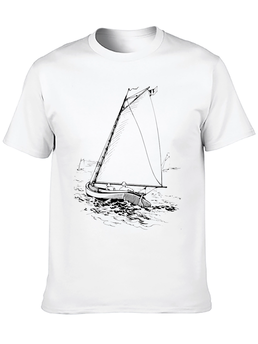 Nautical Sailboat Graphic Tee - Black