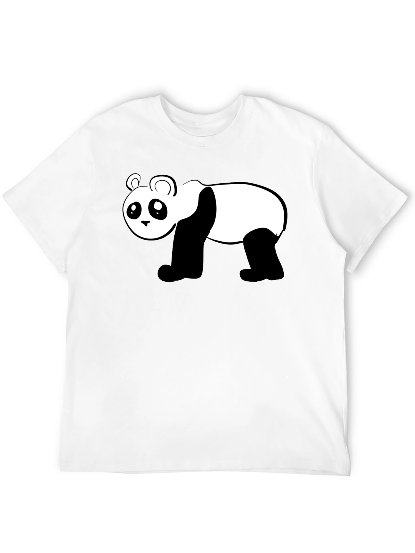 Cute Panda Graphic Black T-Shirt