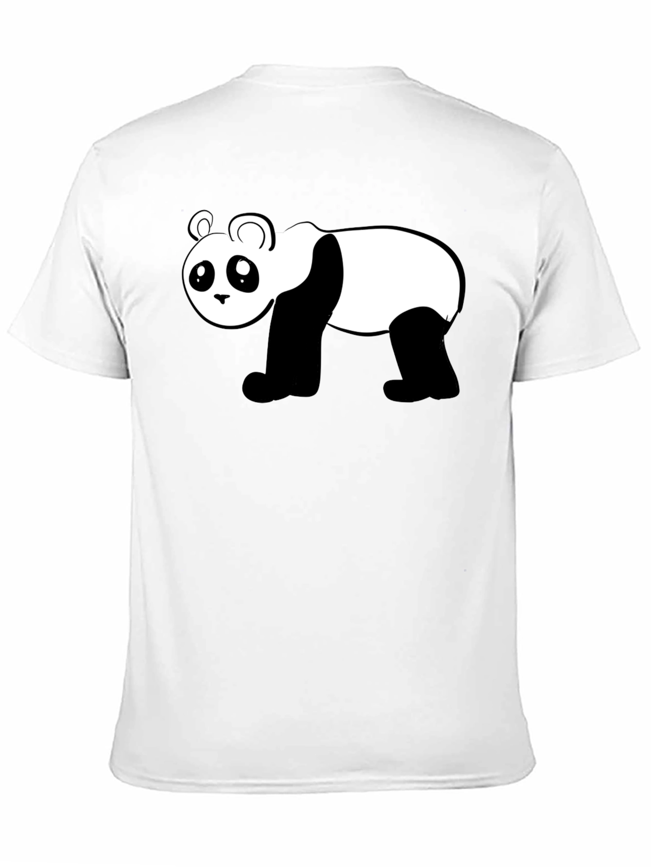 Cute Panda Graphic Black T-Shirt