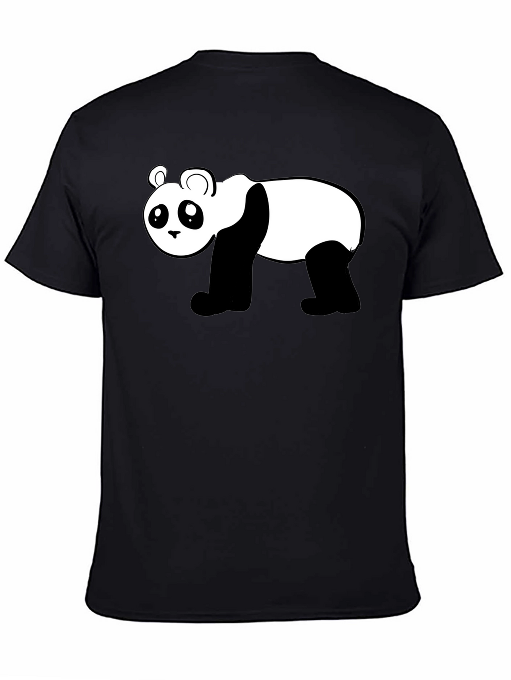 Cute Panda Graphic Black T-Shirt