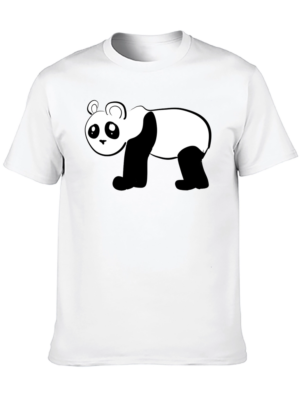 Cute Panda Graphic Black T-Shirt