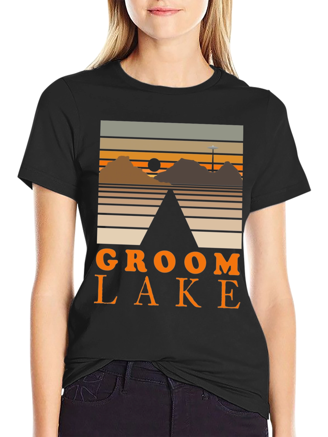 Groom Lake Graphic Tee - Retro Alien Conspiracy Shirt