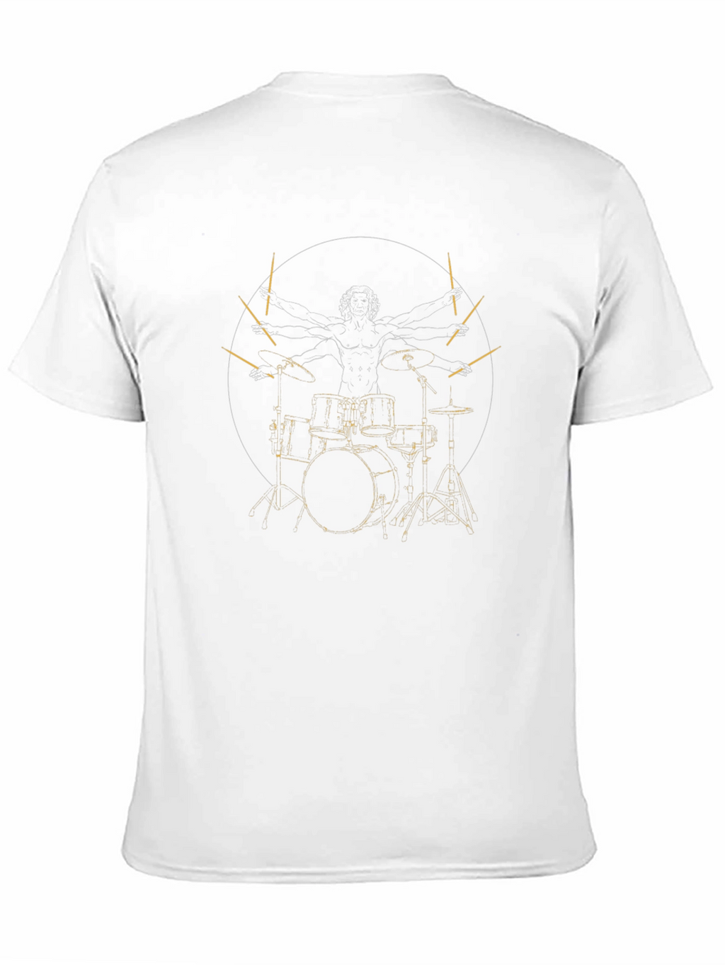 Drummer Vitruvian Man Black Graphic Tee