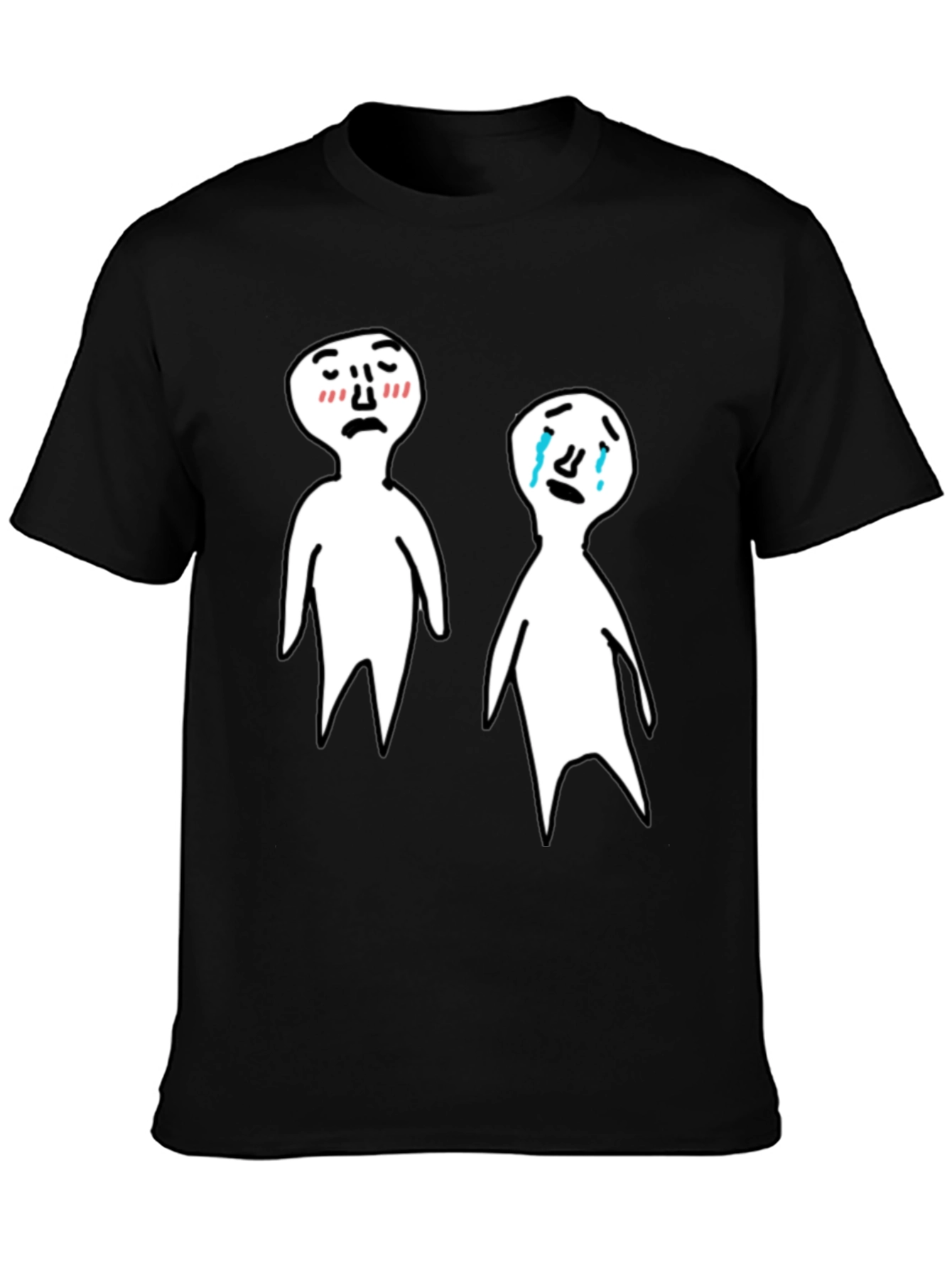 Emotional Cartoon T-Shirt - Black Tee