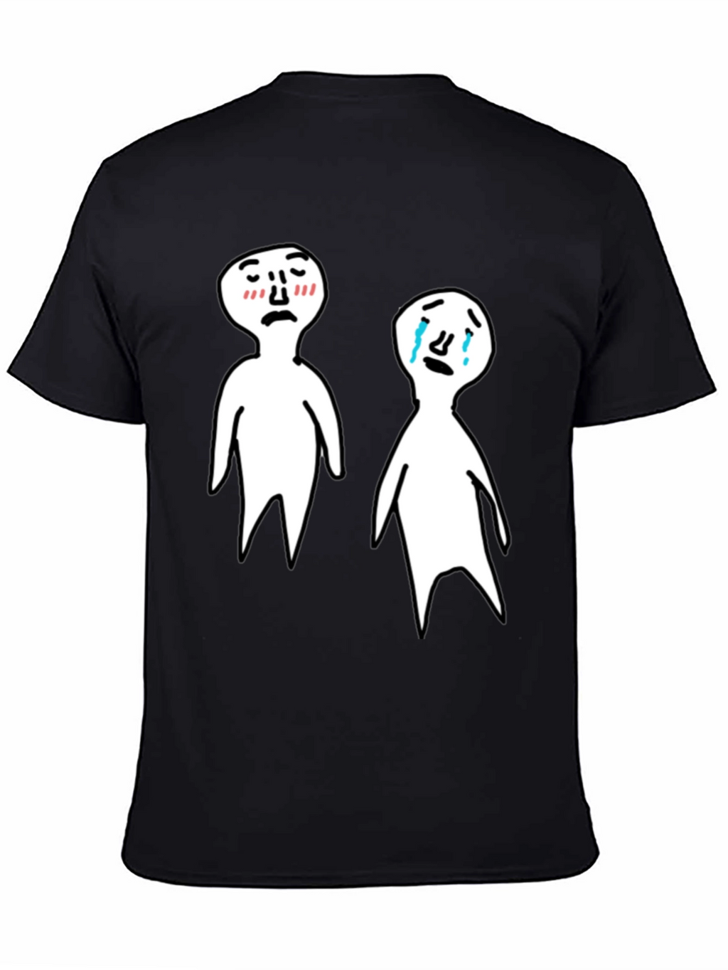 Emotional Cartoon T-Shirt - Black Tee