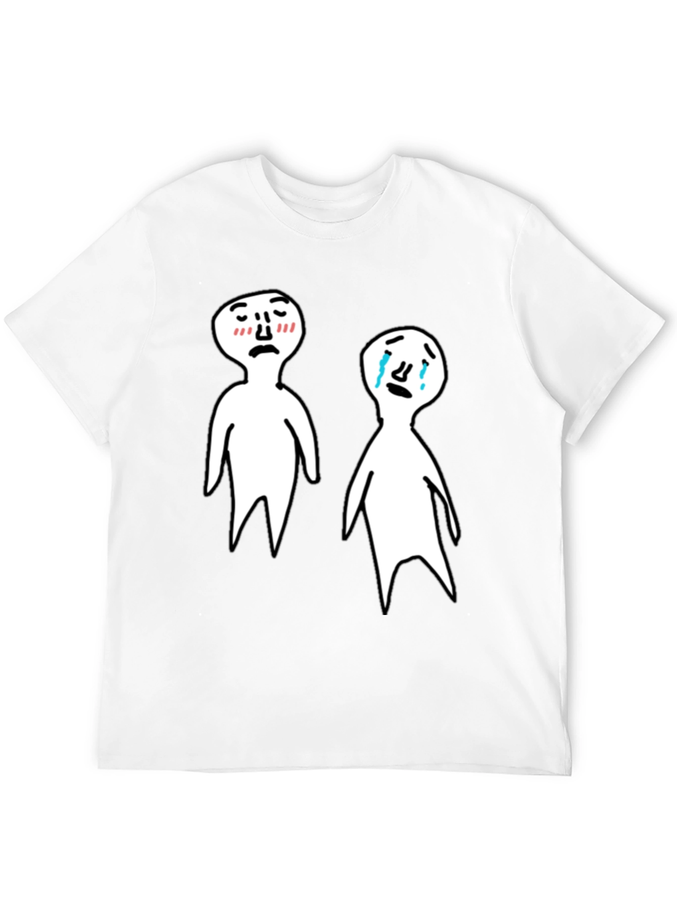 Emotional Cartoon T-Shirt - Black Tee