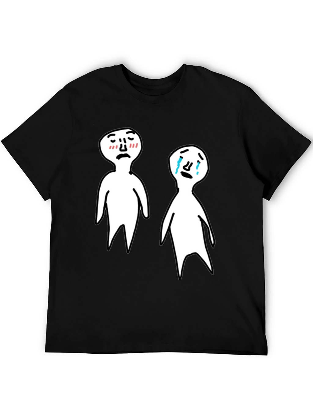 Emotional Cartoon T-Shirt - Black Tee