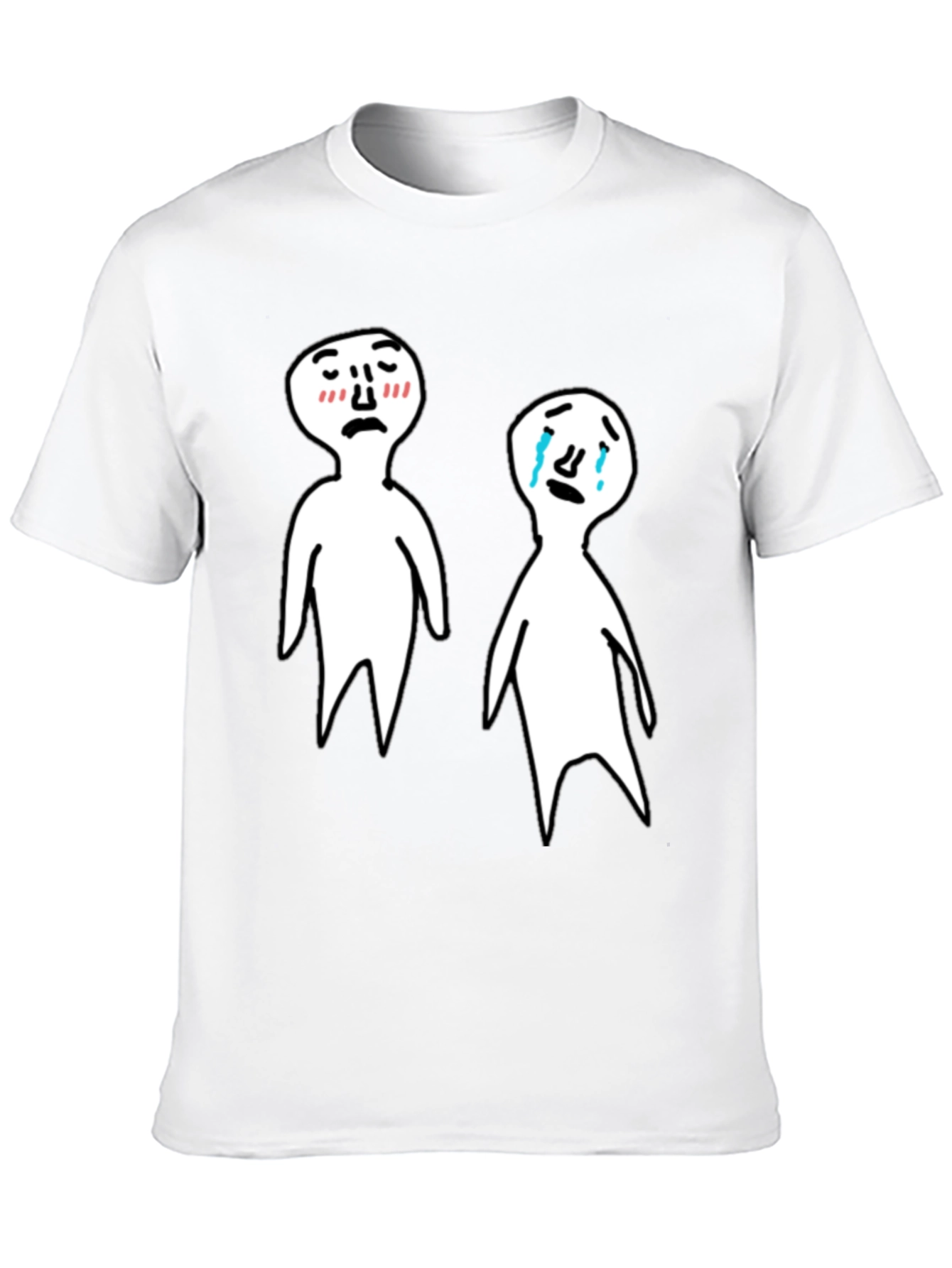 Emotional Cartoon T-Shirt - Black Tee