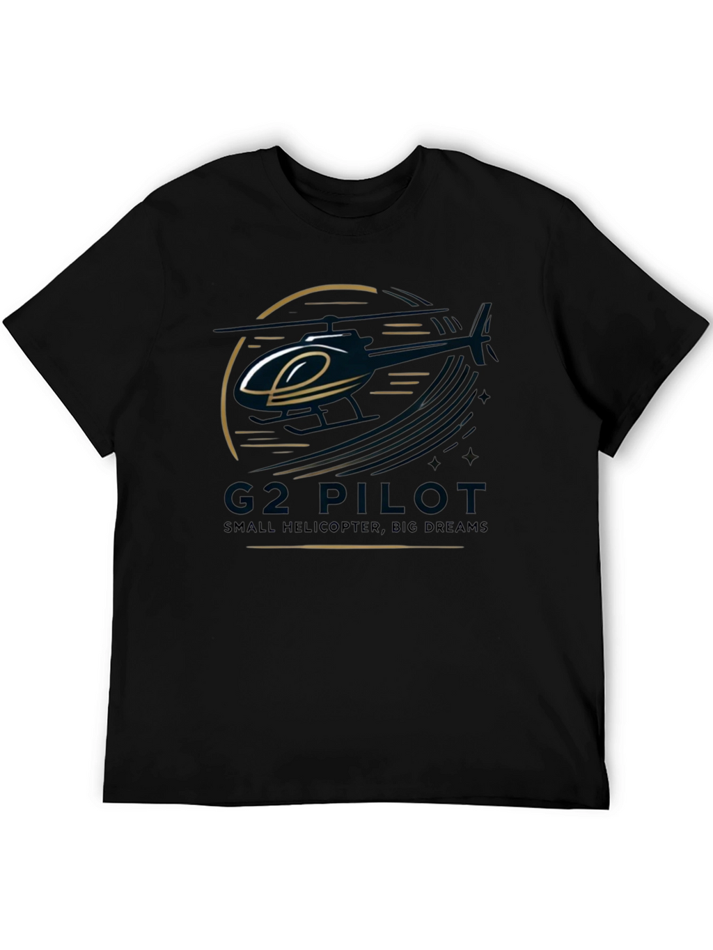 G2 Pilot Helicopter Graphic Black T-Shirt