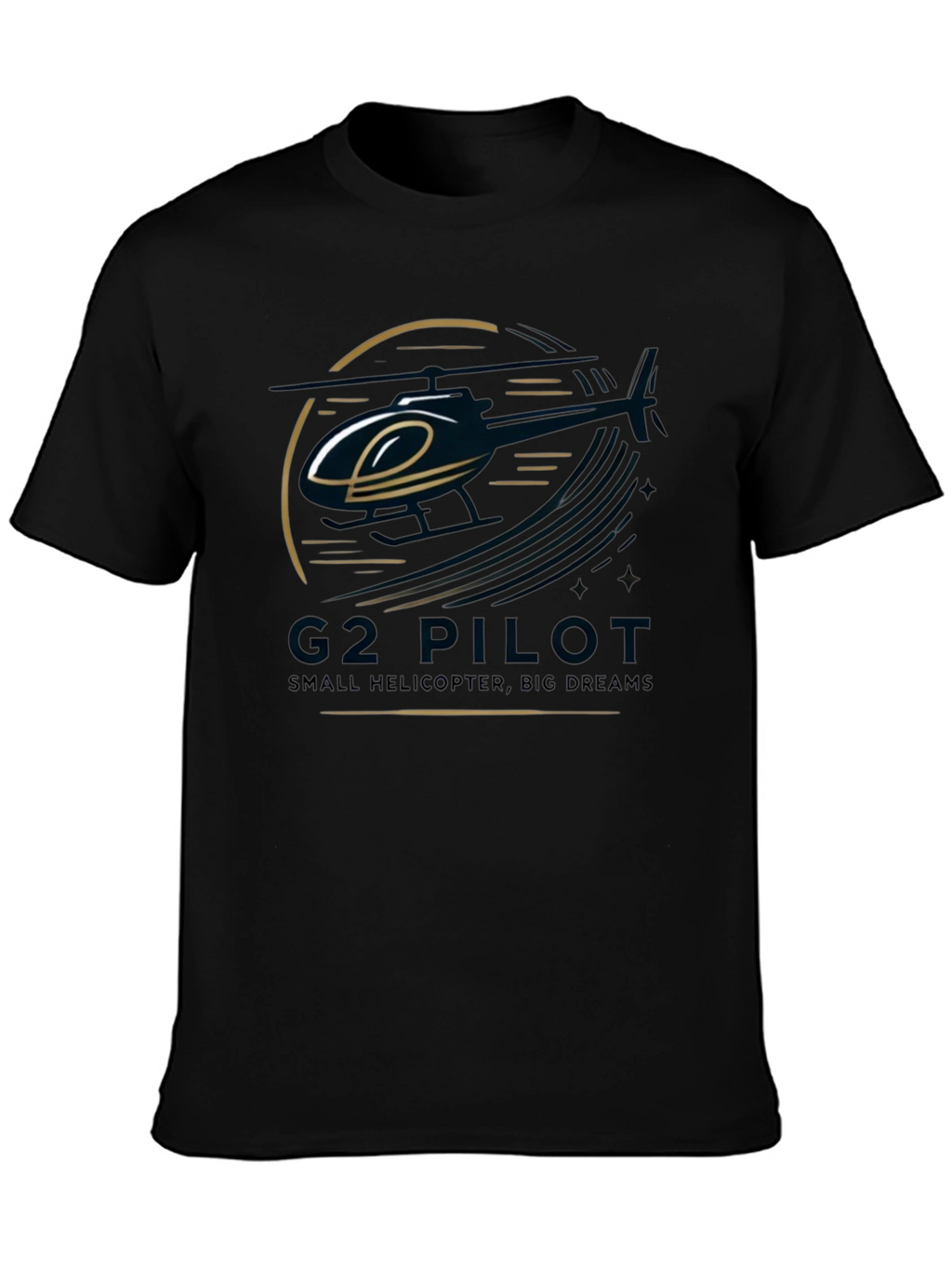 G2 Pilot Helicopter Graphic Black T-Shirt