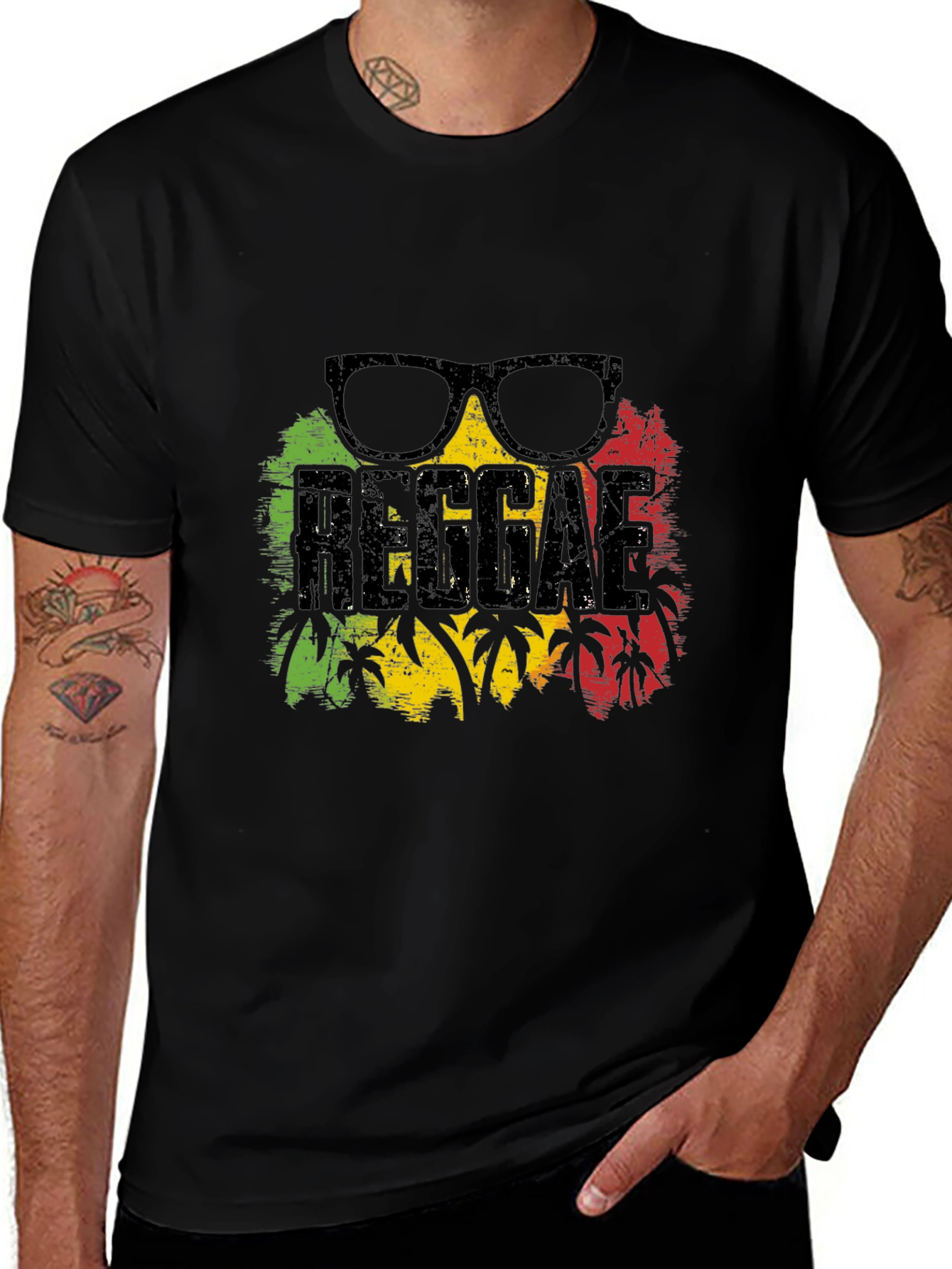 Reggae Vibes Graphic T-Shirt - Rasta Colors Tee