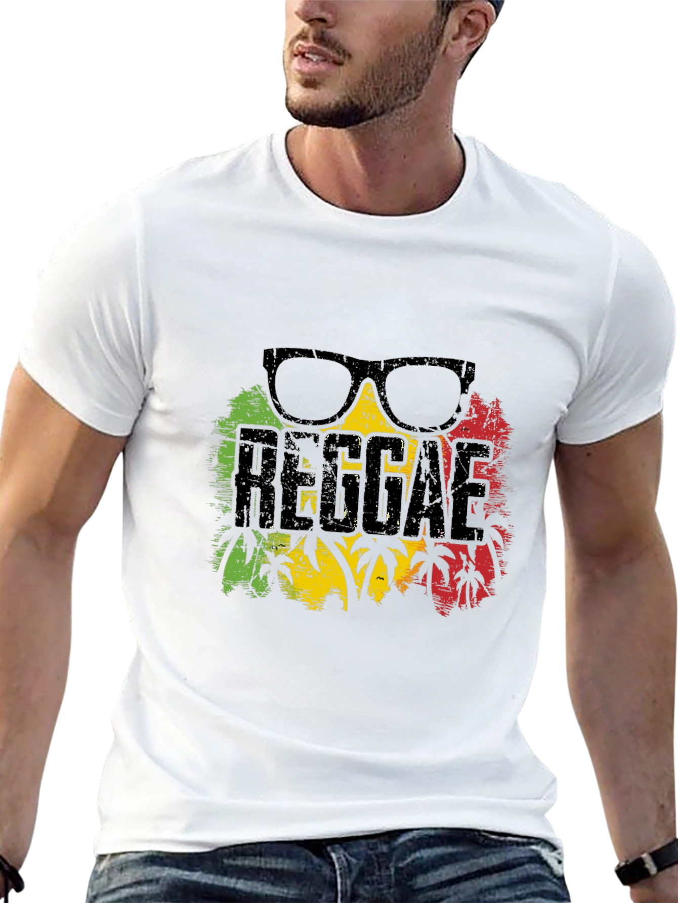 Reggae Vibes Graphic T-Shirt - Rasta Colors Tee