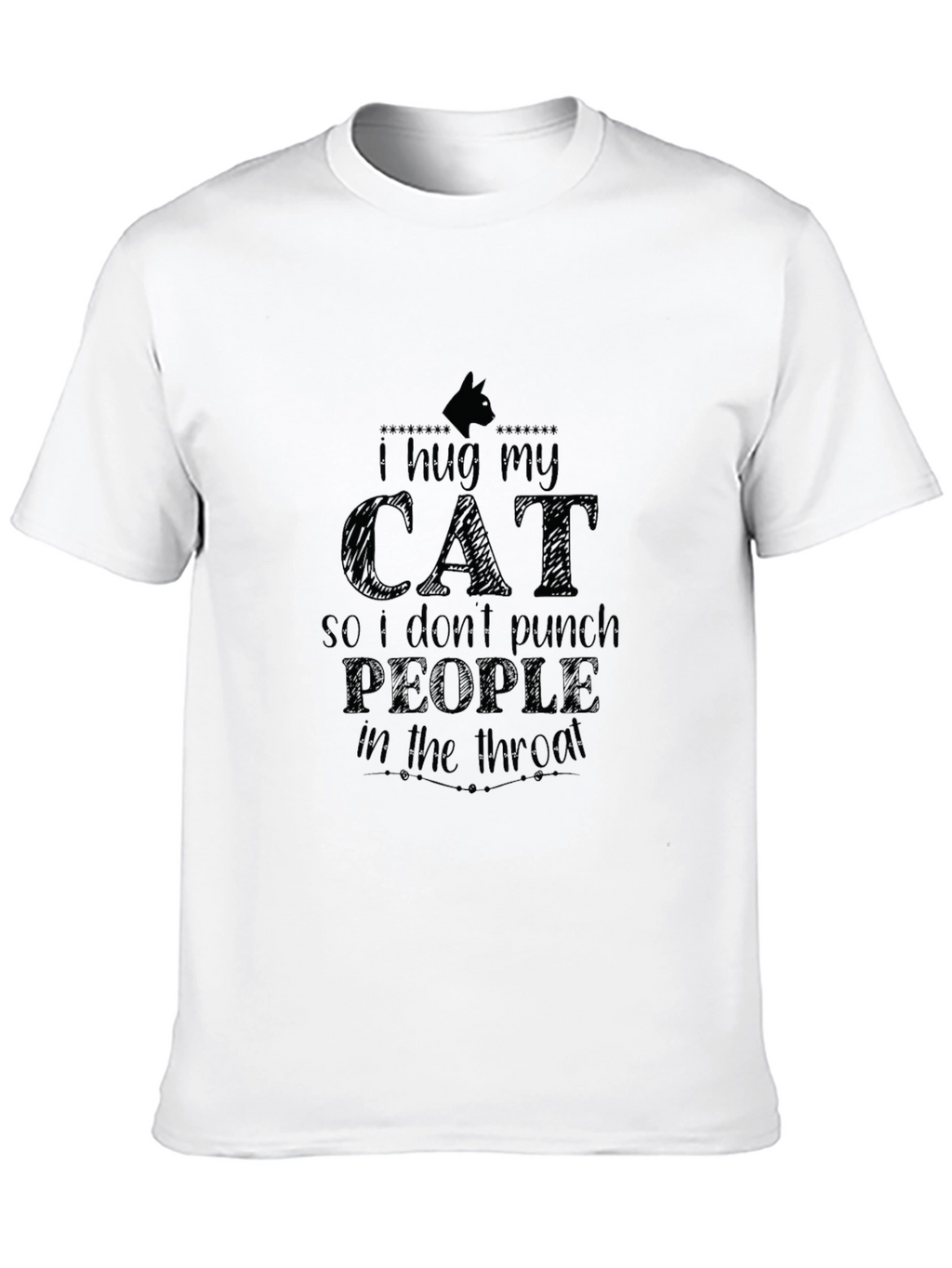 I Hug My Cat Black T-Shirt