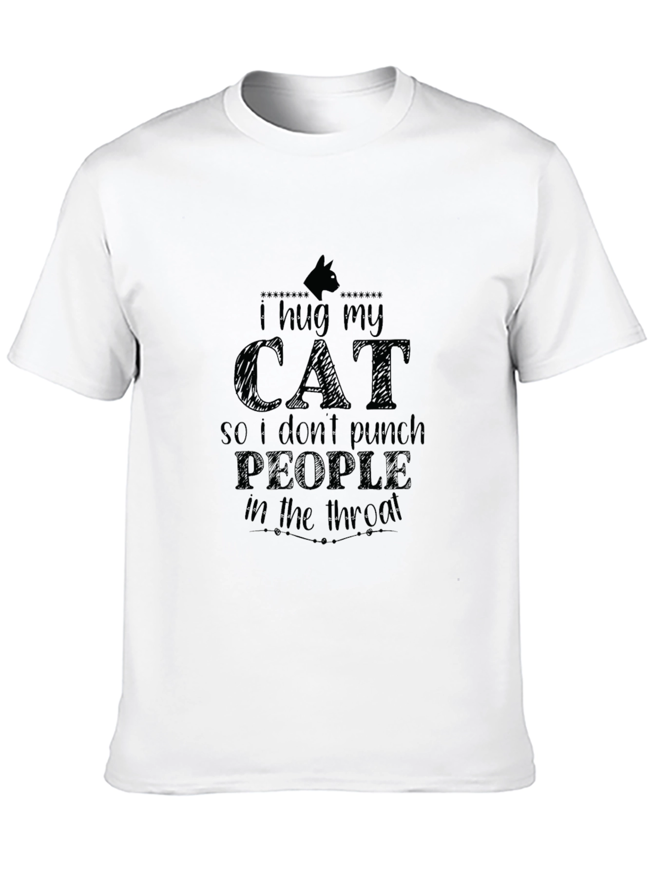 I Hug My Cat Black T-Shirt