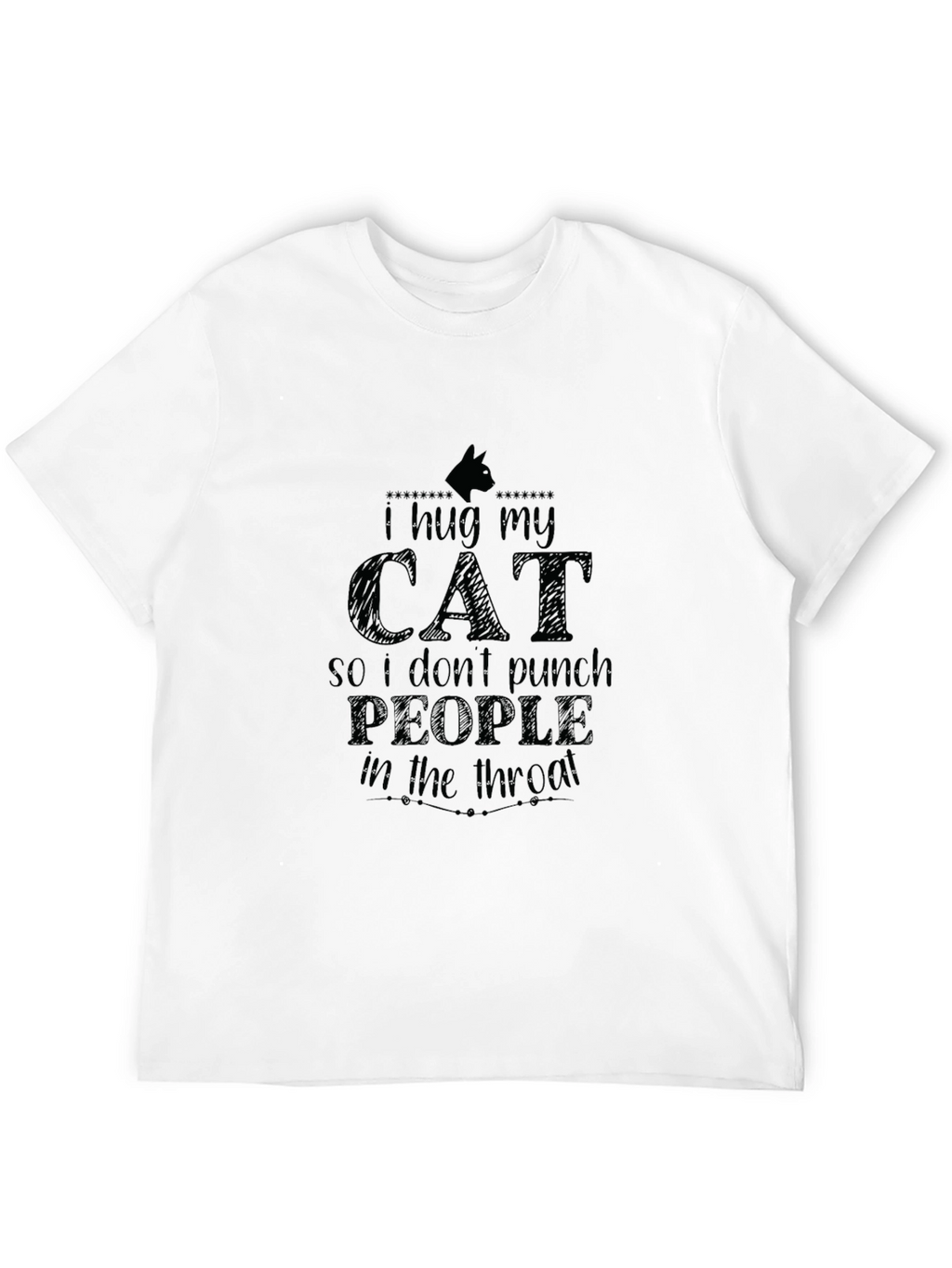 I Hug My Cat Black T-Shirt