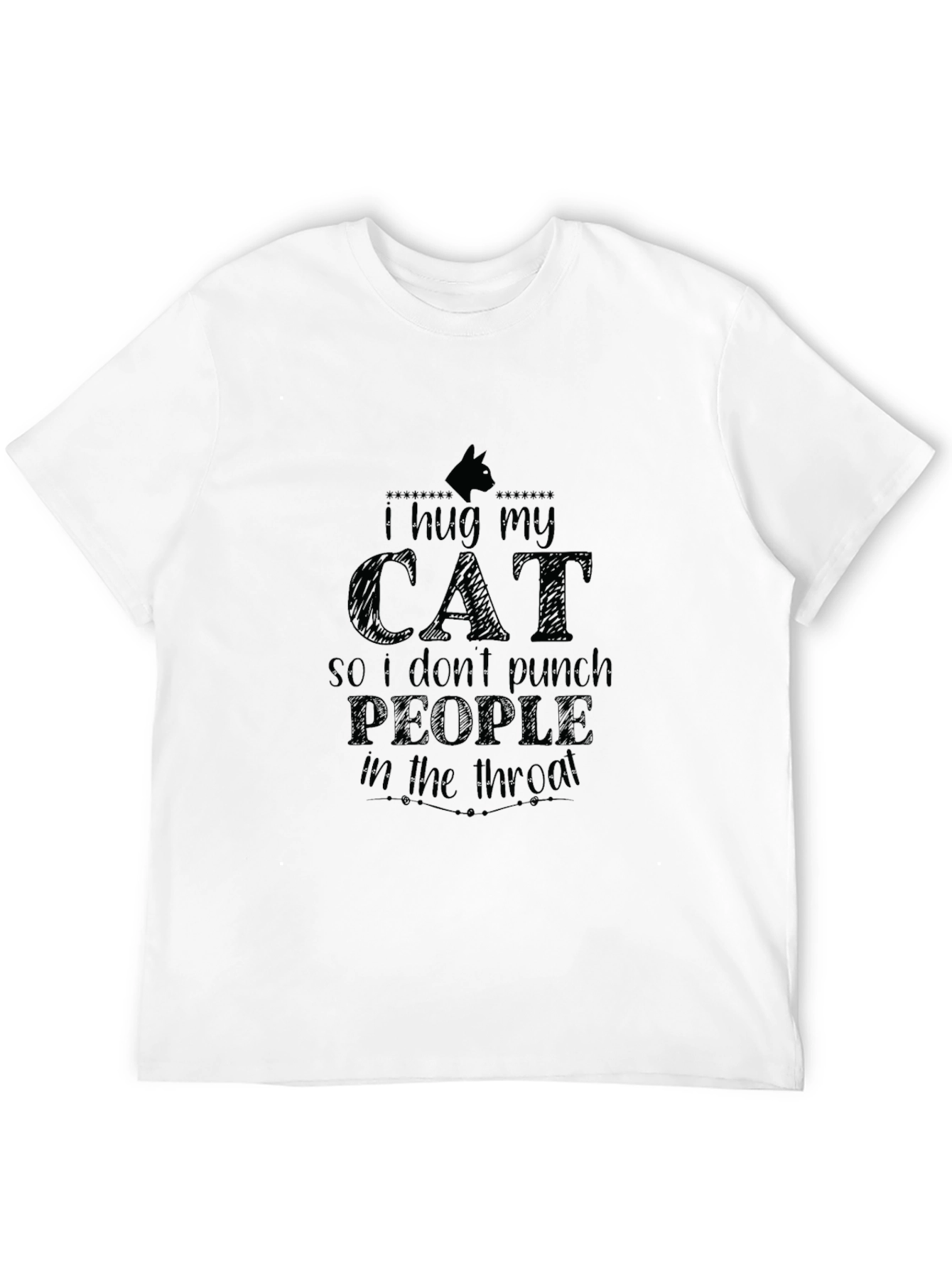 I Hug My Cat Black T-Shirt