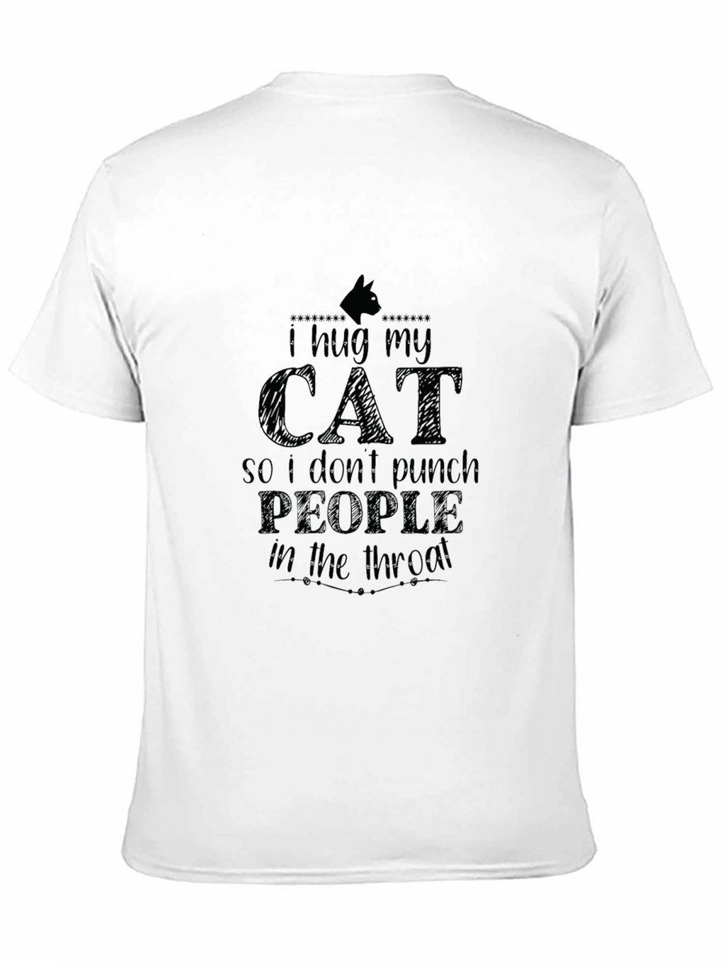 I Hug My Cat Black T-Shirt