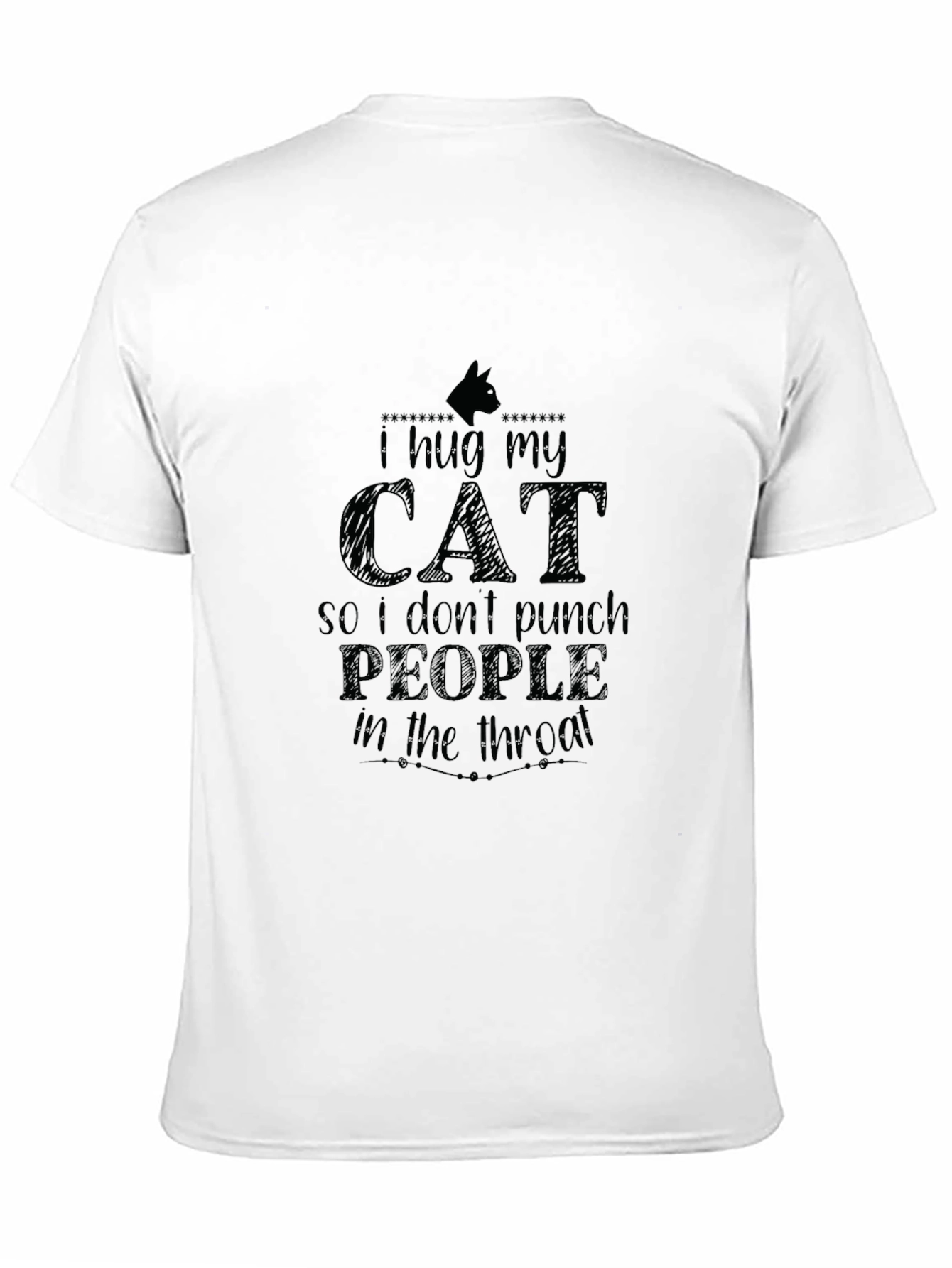 I Hug My Cat Black T-Shirt