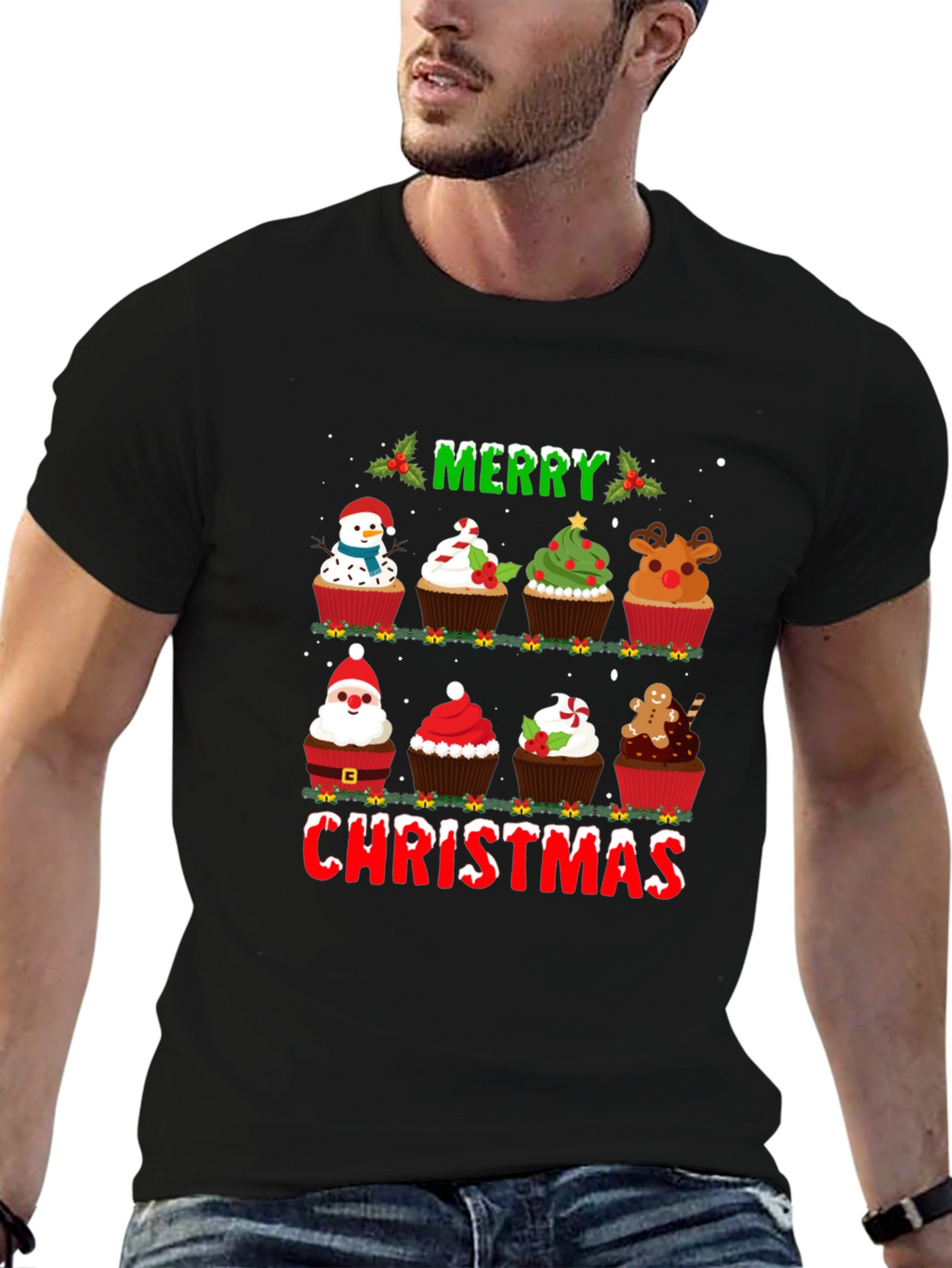 Merry Christmas Cupcake T-Shirt