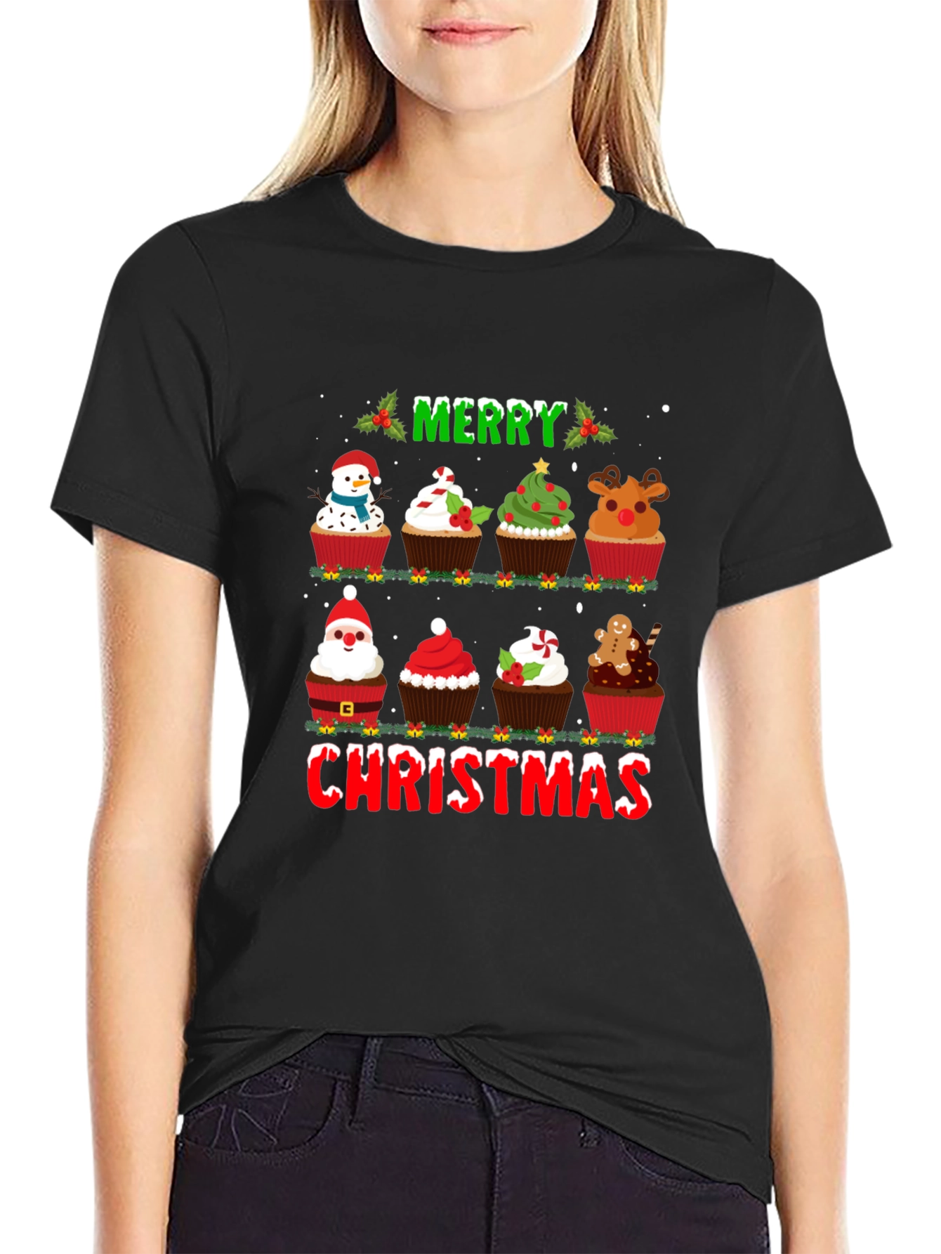 Merry Christmas Cupcake T-Shirt