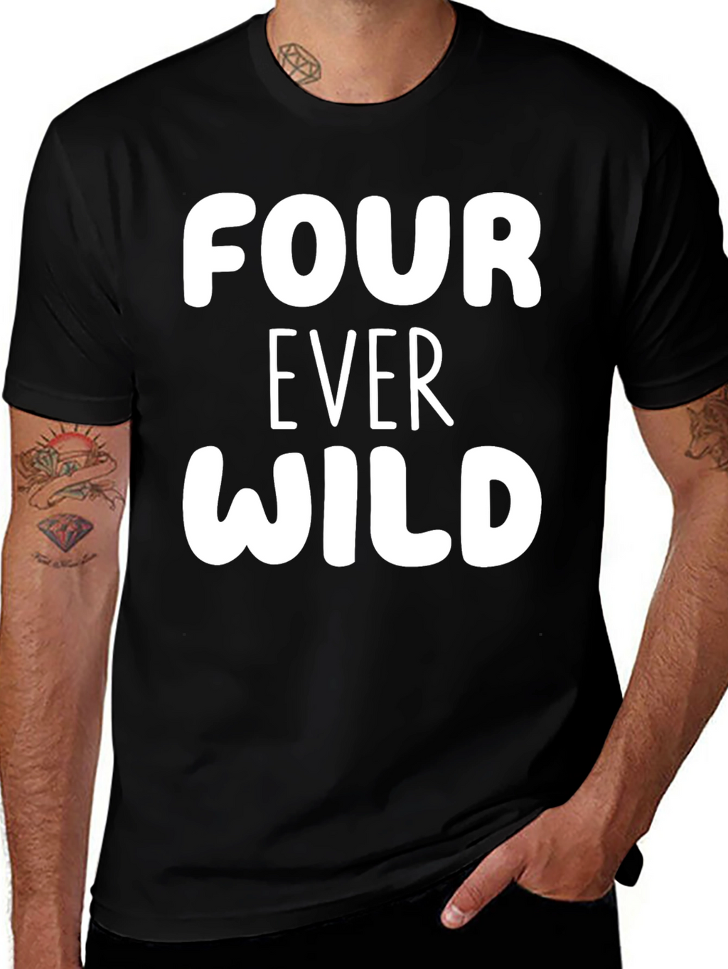 Four Ever Wild Black T-Shirt