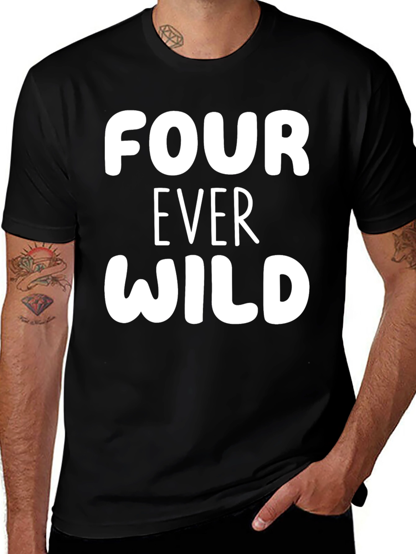 Four Ever Wild Black T-Shirt