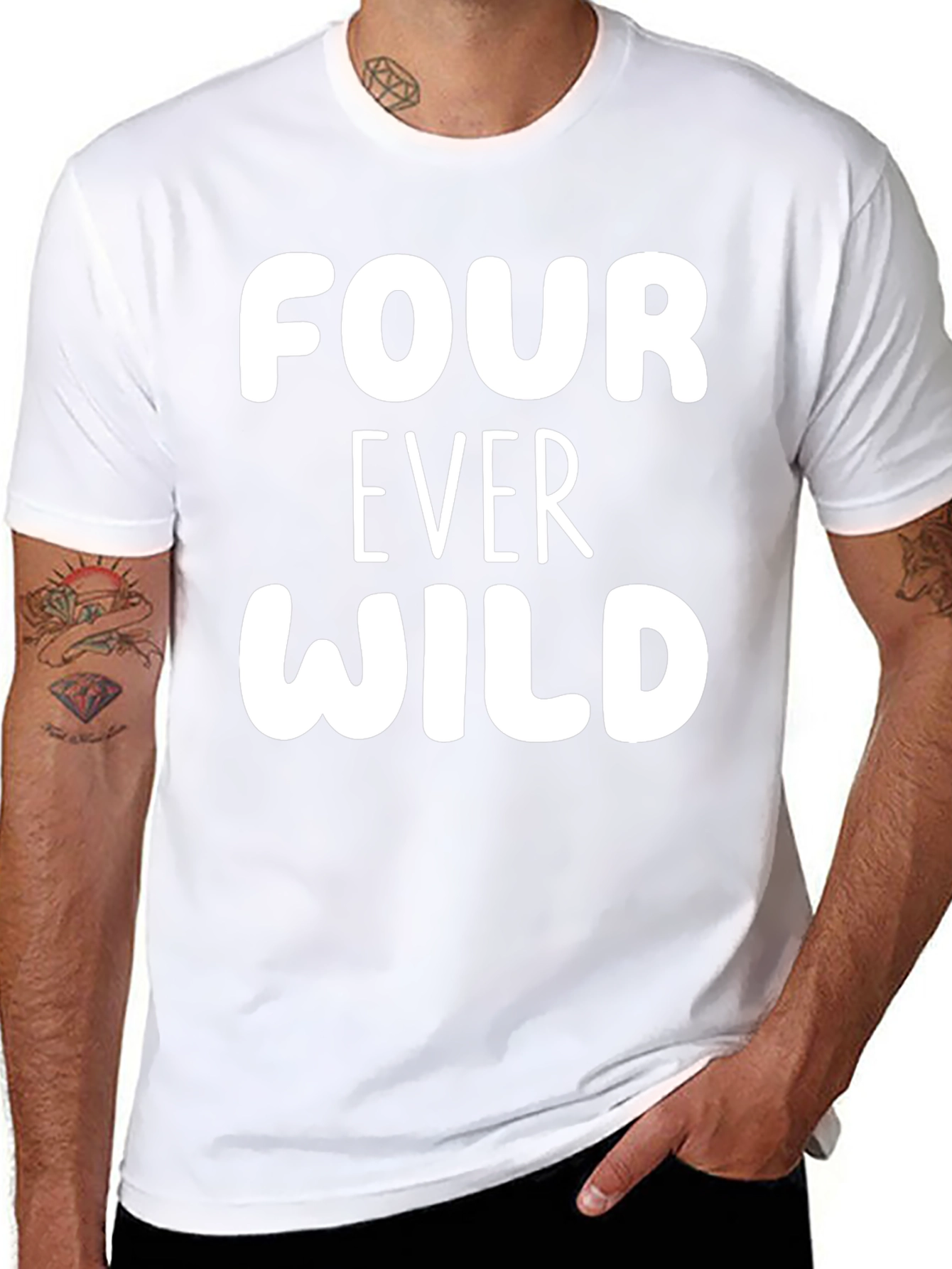 Four Ever Wild Black T-Shirt