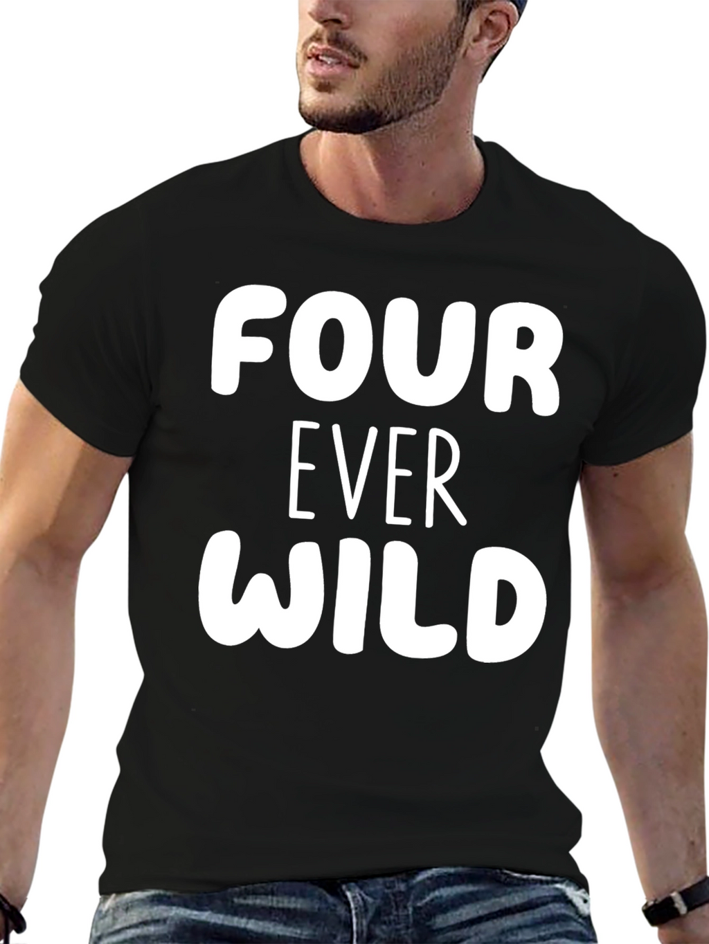 Four Ever Wild Black T-Shirt
