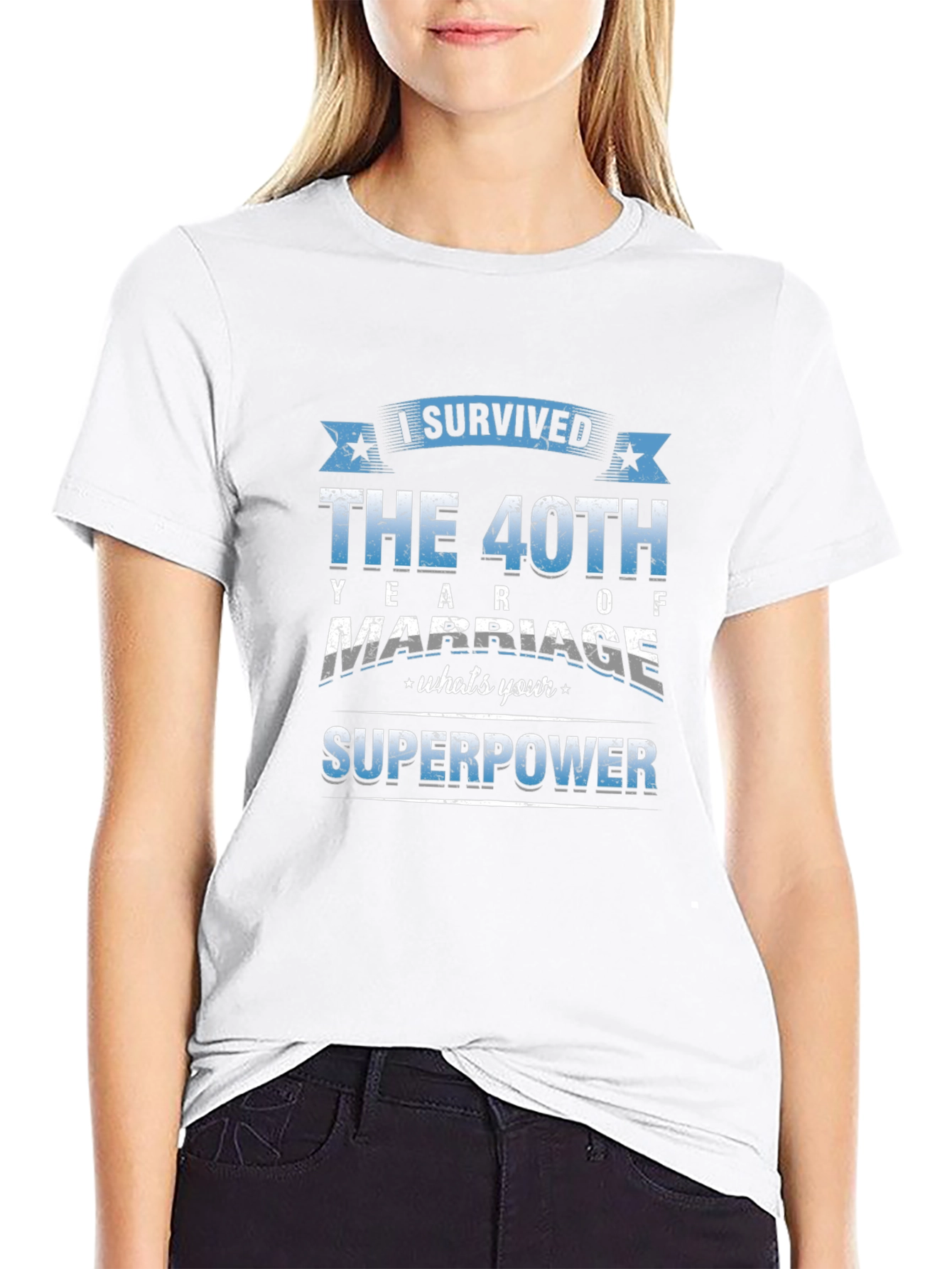 40th Anniversary Marriage Superpower T-Shirt