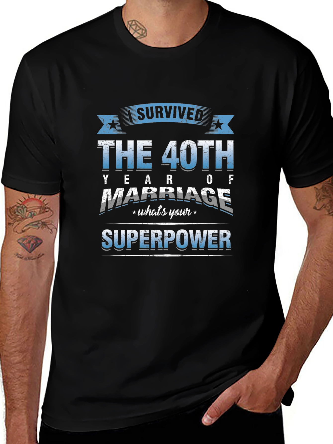 40th Anniversary Marriage Superpower T-Shirt