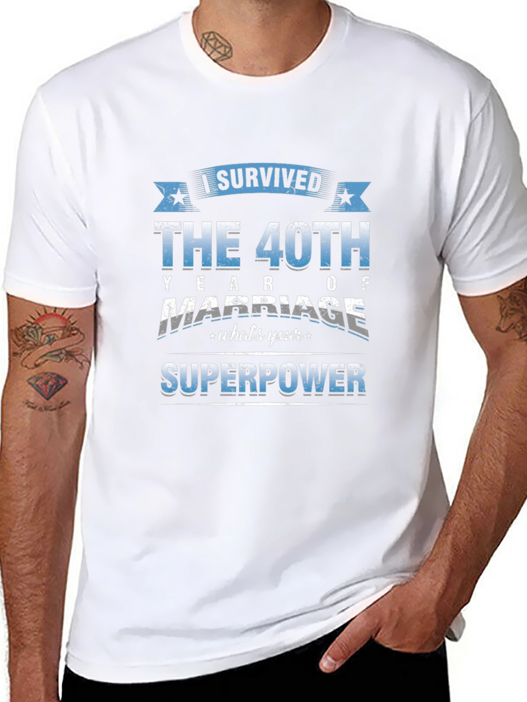 40th Anniversary Marriage Superpower T-Shirt