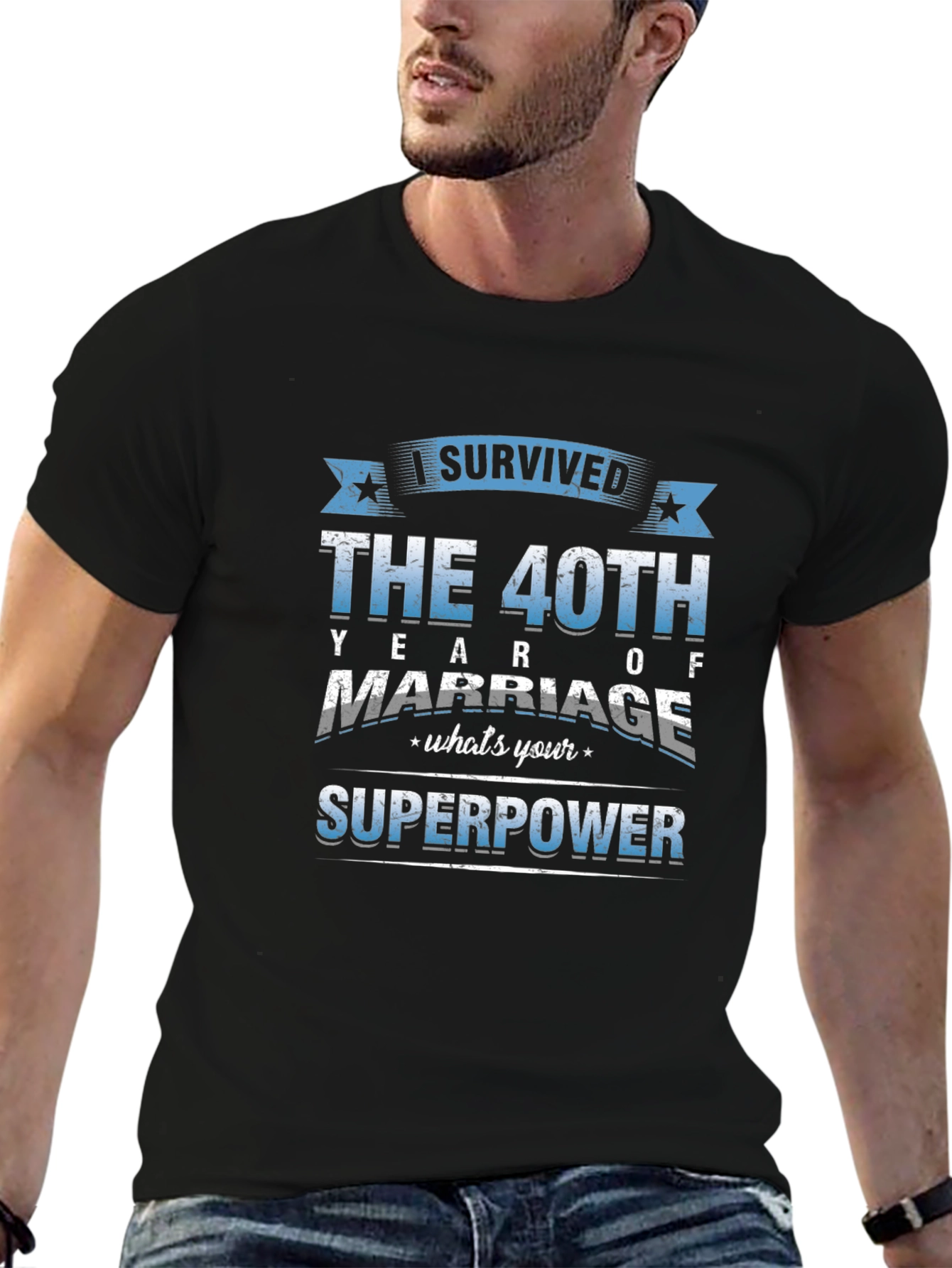 40th Anniversary Marriage Superpower T-Shirt
