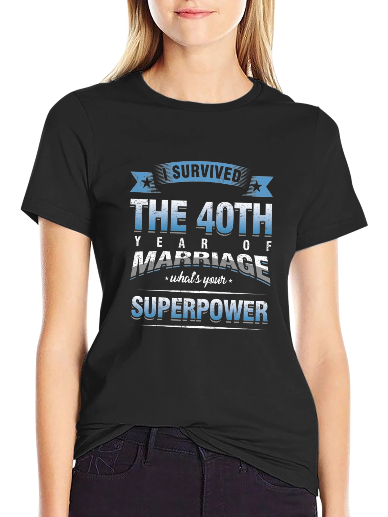 40th Anniversary Marriage Superpower T-Shirt