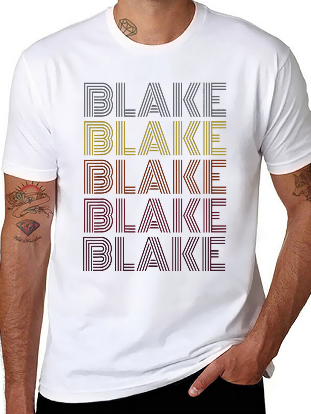 Retro Name Stack T-Shirt - Blake