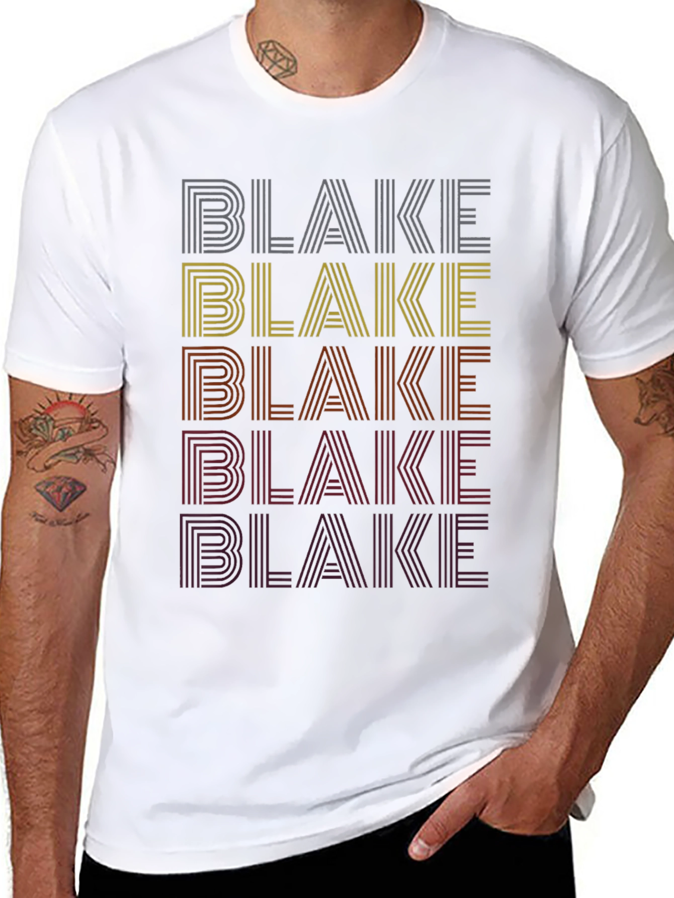 Retro Name Stack T-Shirt - Blake