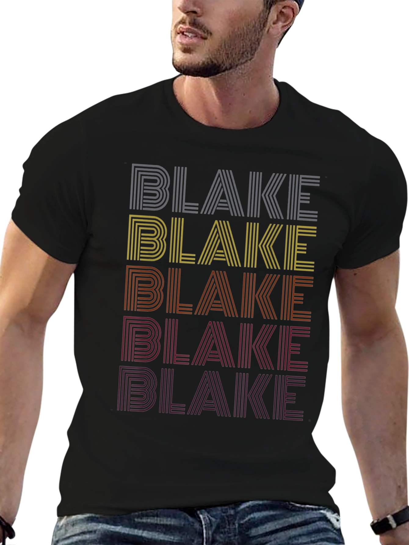 Retro Name Stack T-Shirt - Blake