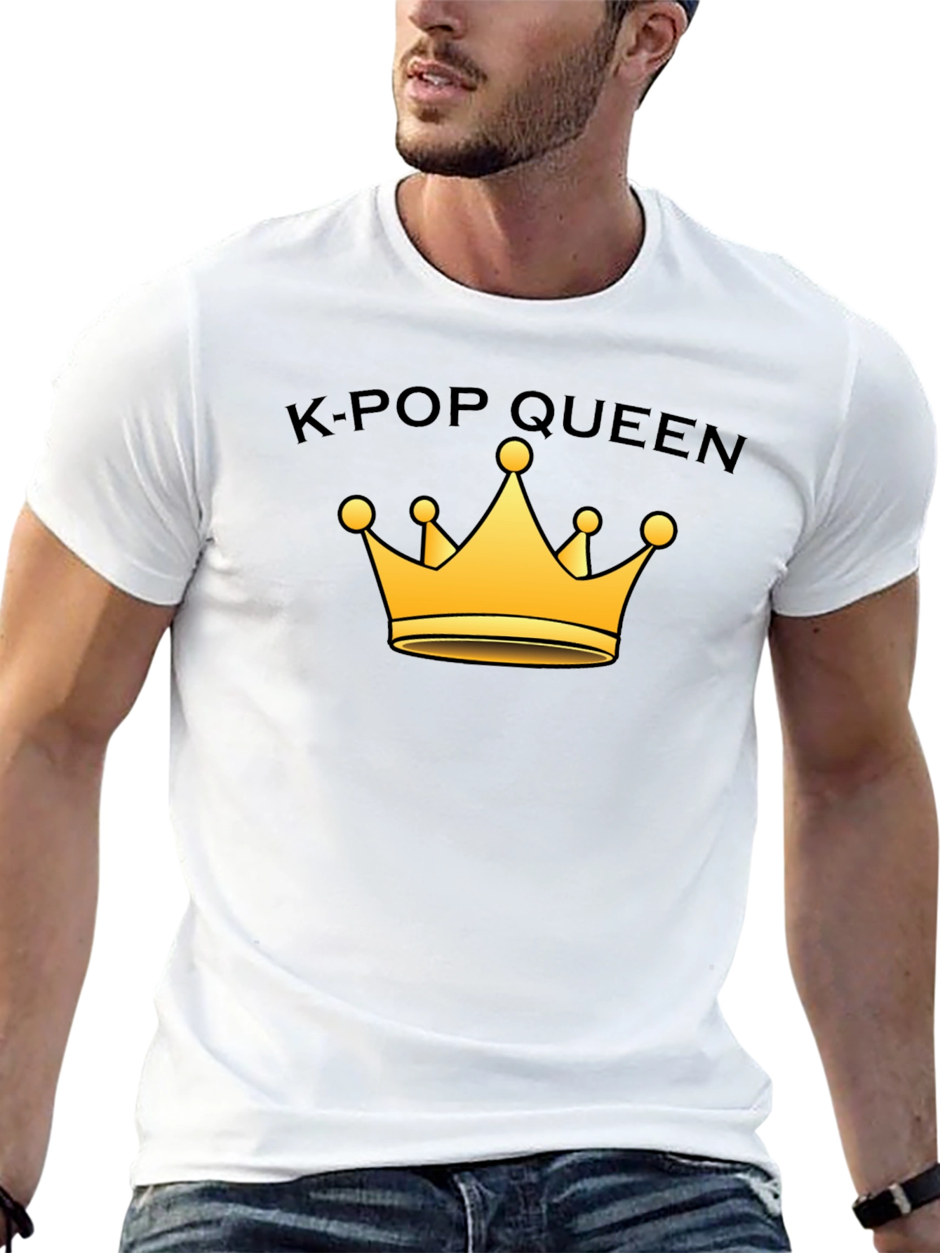 K-Pop Queen Crown Graphic Tee - Trendy Music Fan Apparel