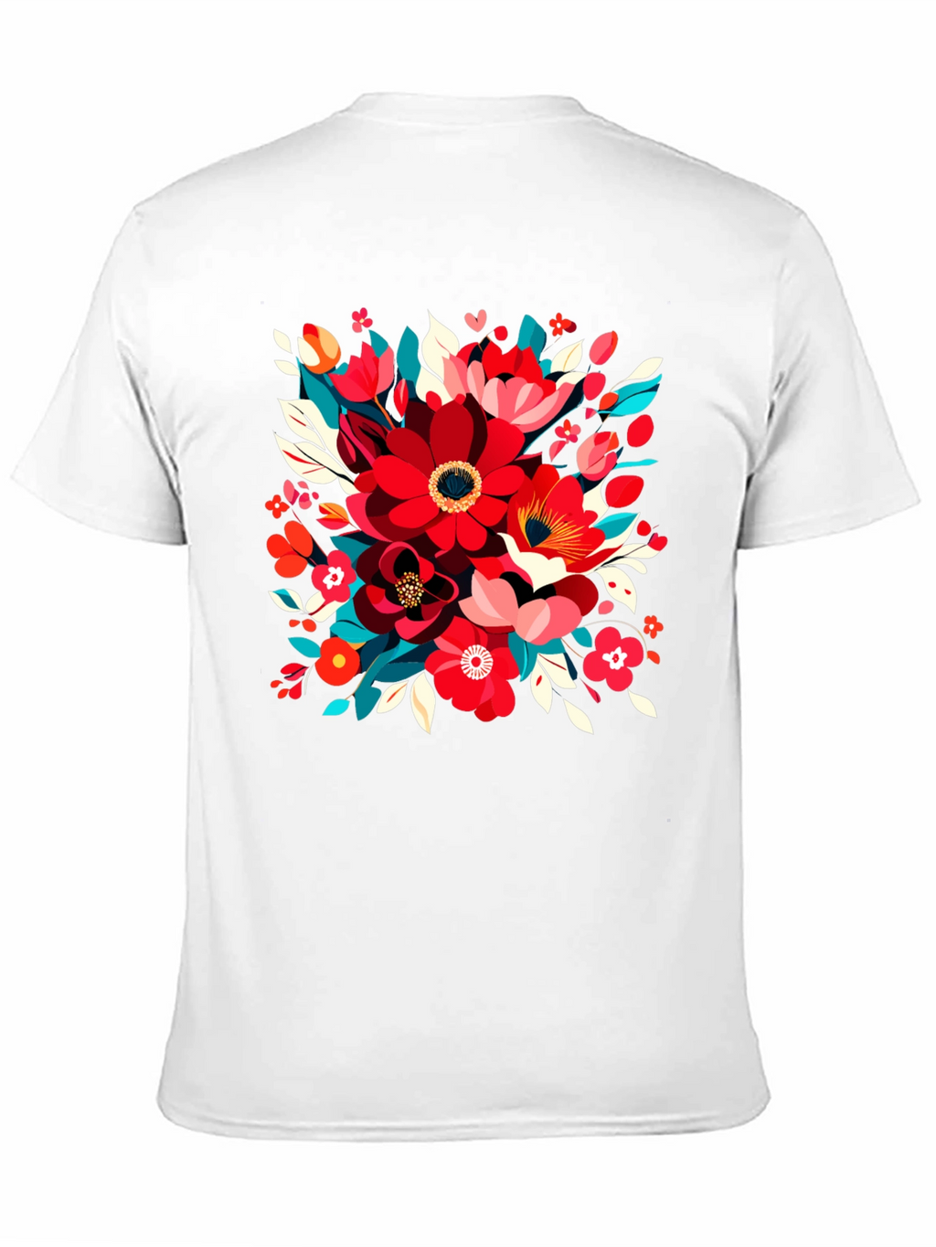Floral Design Black T-Shirt