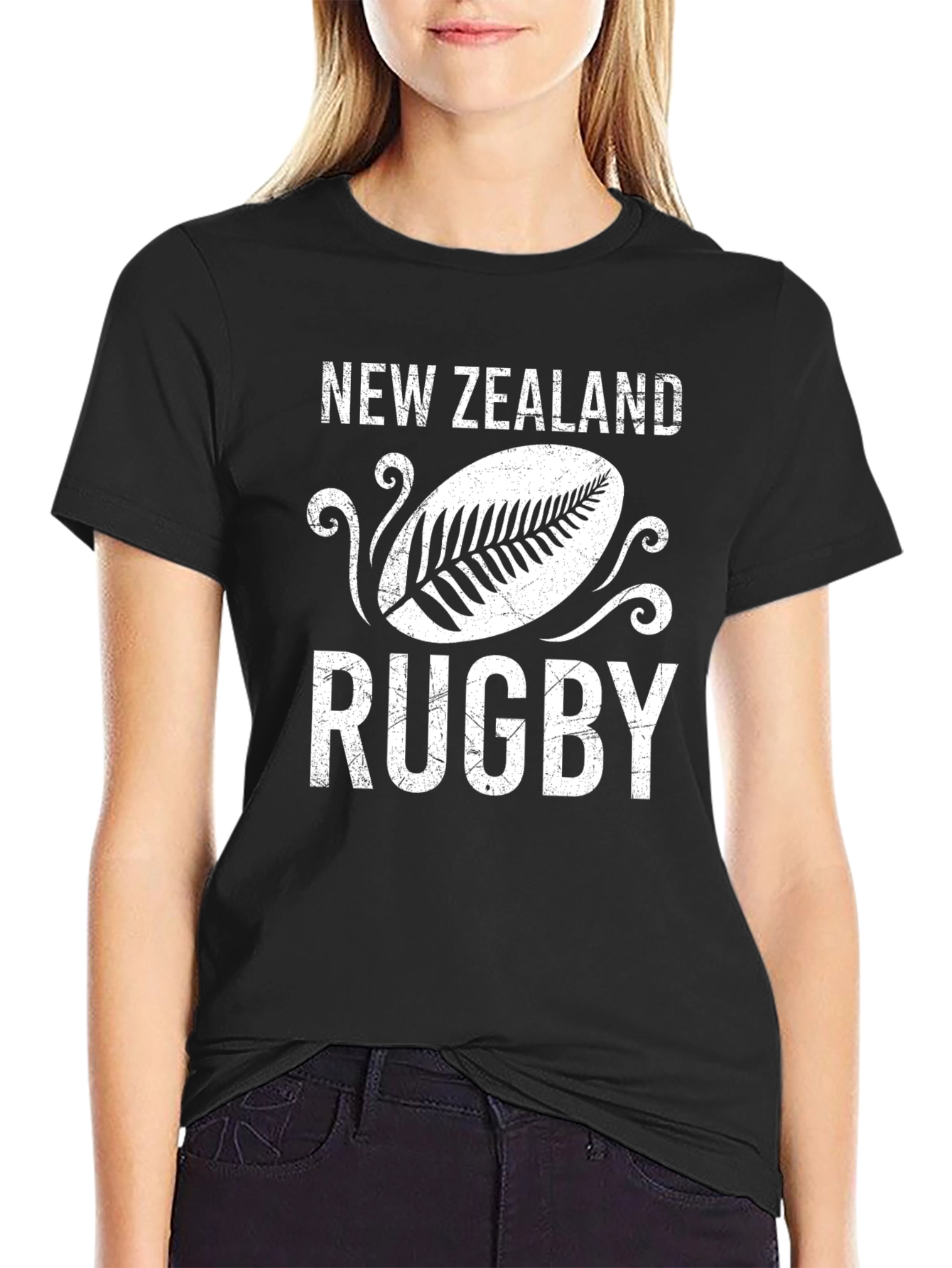 New Zealand Rugby T-Shirt - Black Cotton Tee