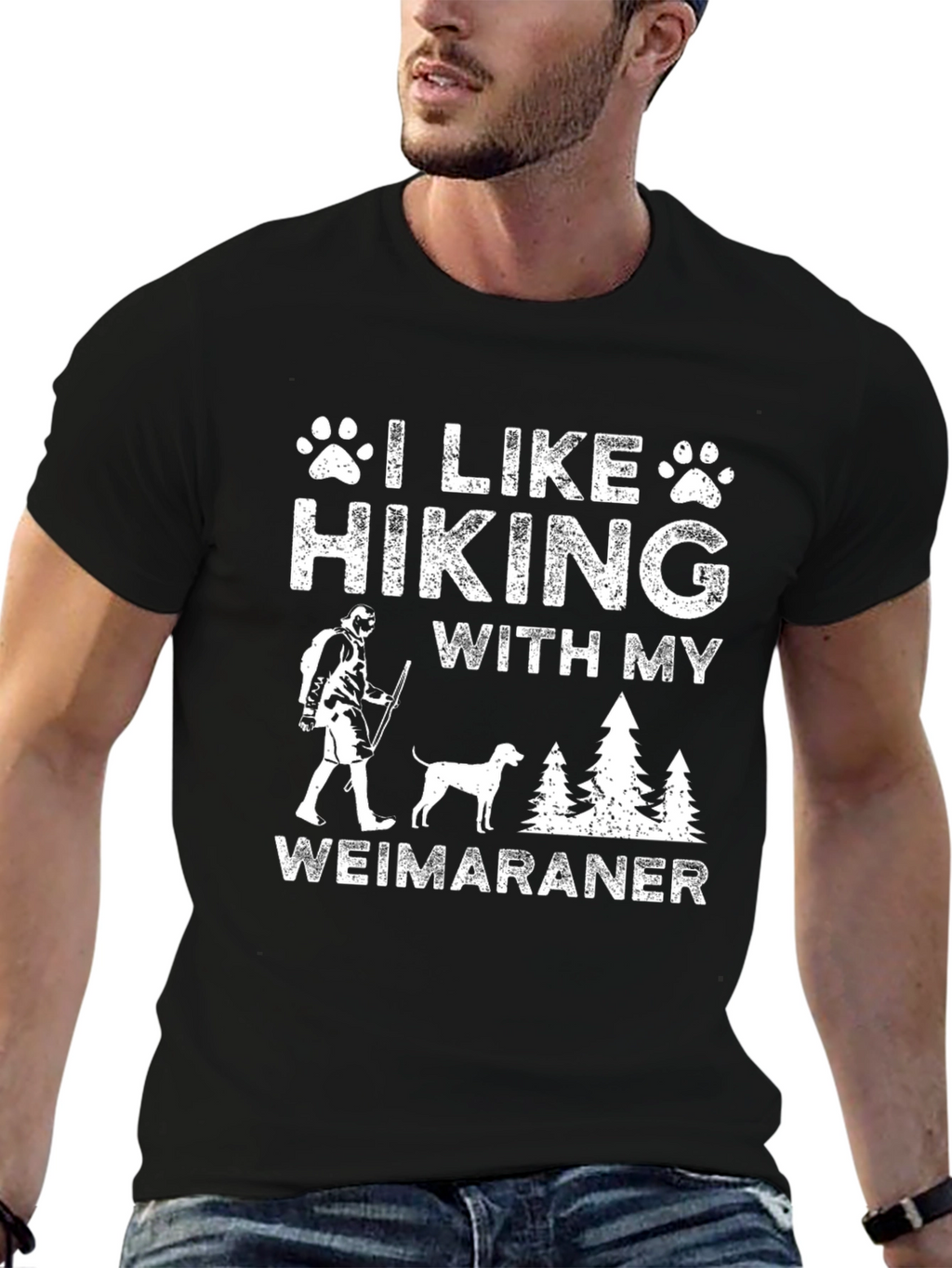Hiking With My Weimaraner Graphic T-Shirt