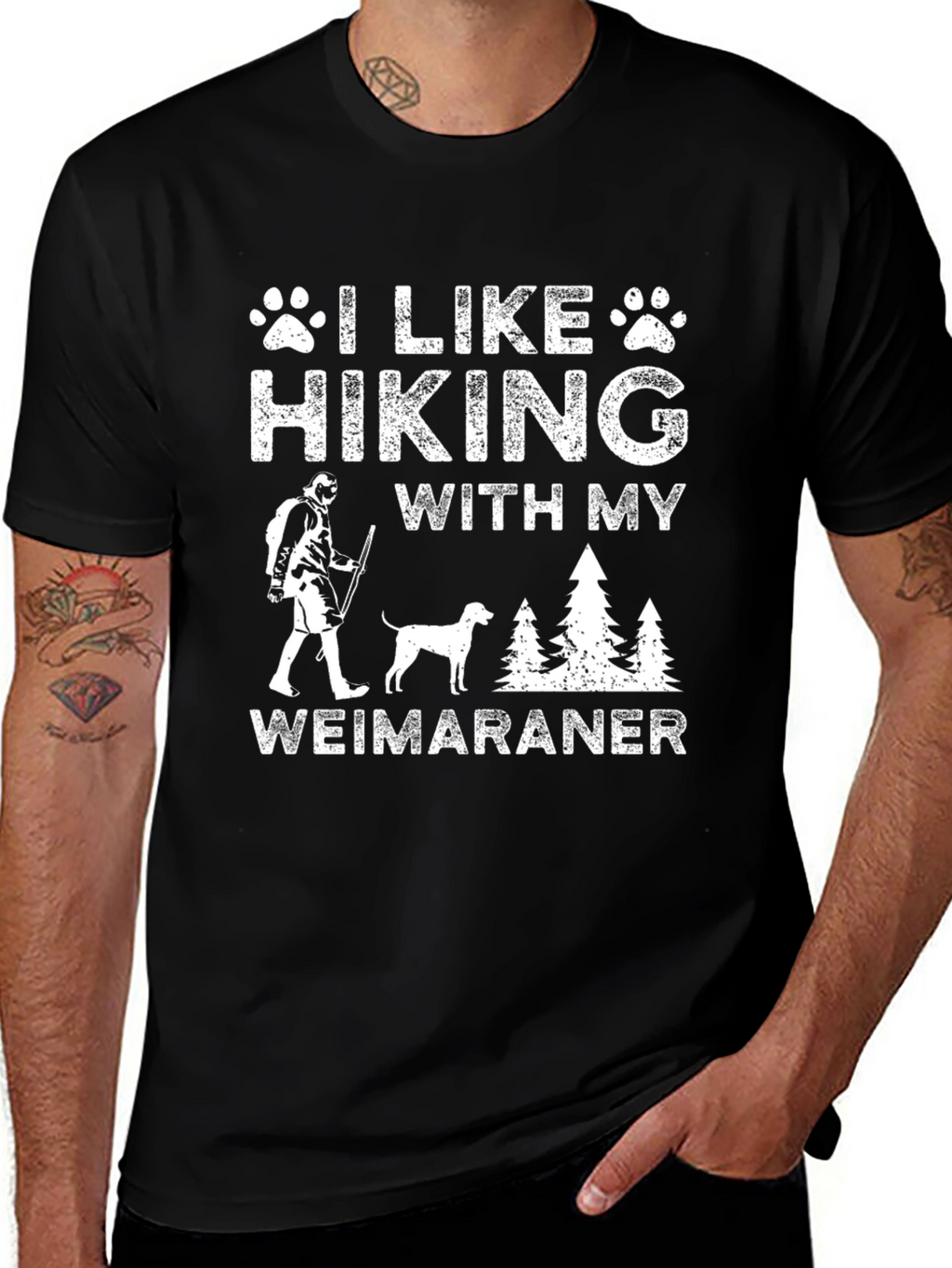 Hiking With My Weimaraner Graphic T-Shirt