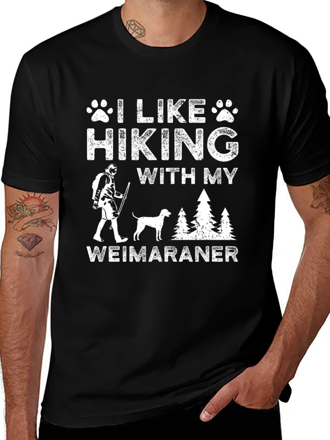 Hiking With My Weimaraner Graphic T-Shirt